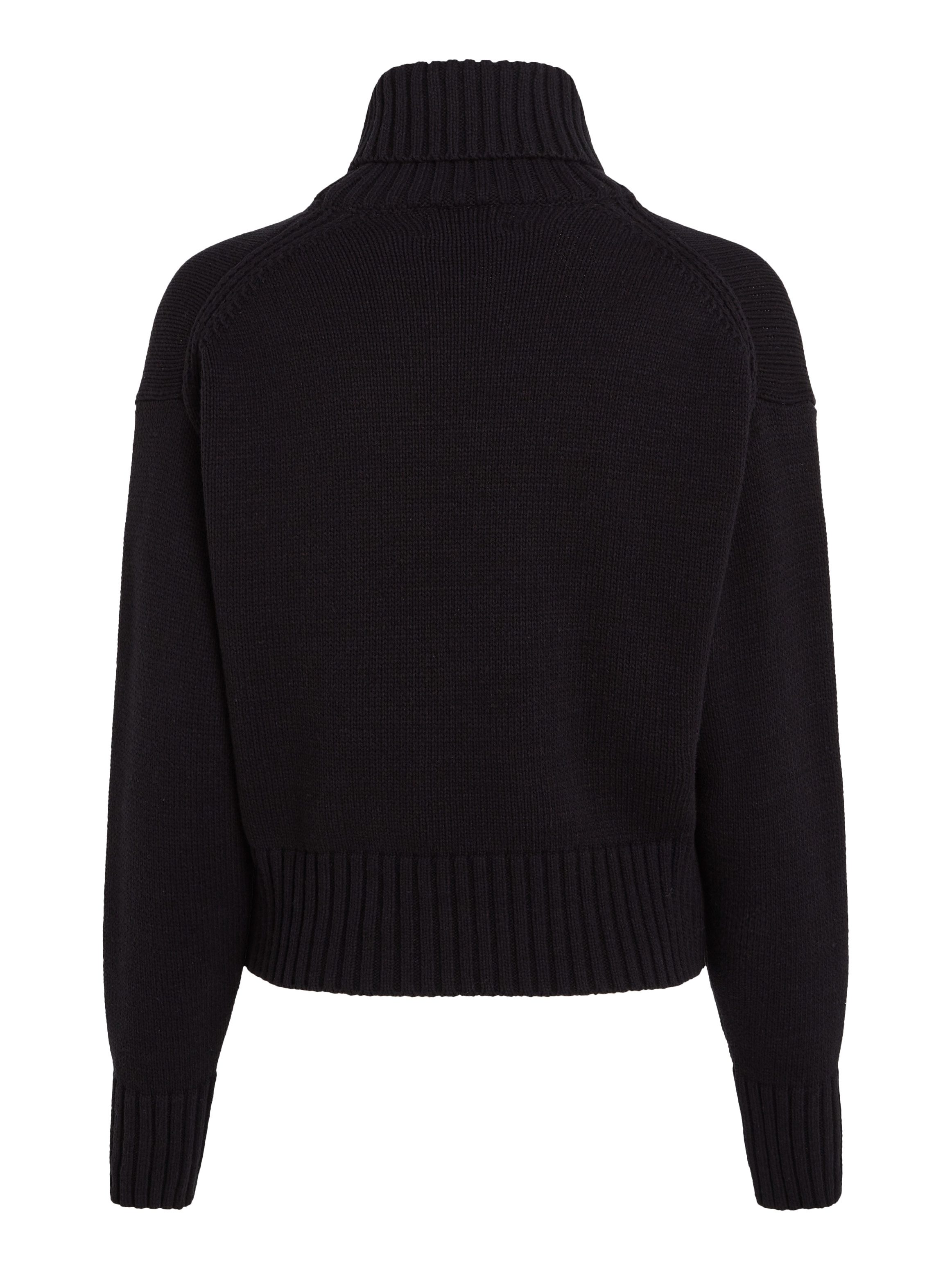 Calvin Klein Trui met staande kraag CHENILLE MONOLOGO SWEATER
