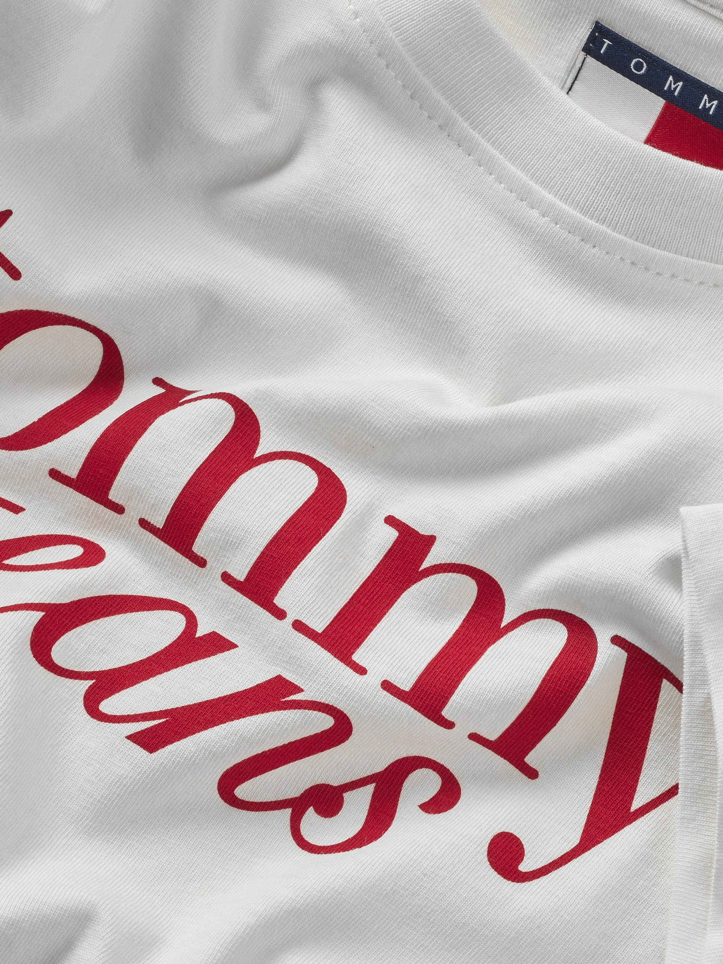 Tommy Jeans Curve Shirt met ronde hals Shirt TJW SLIM ESSENTIAL in grote maten logoprint op borsthoogte met logoborduring
