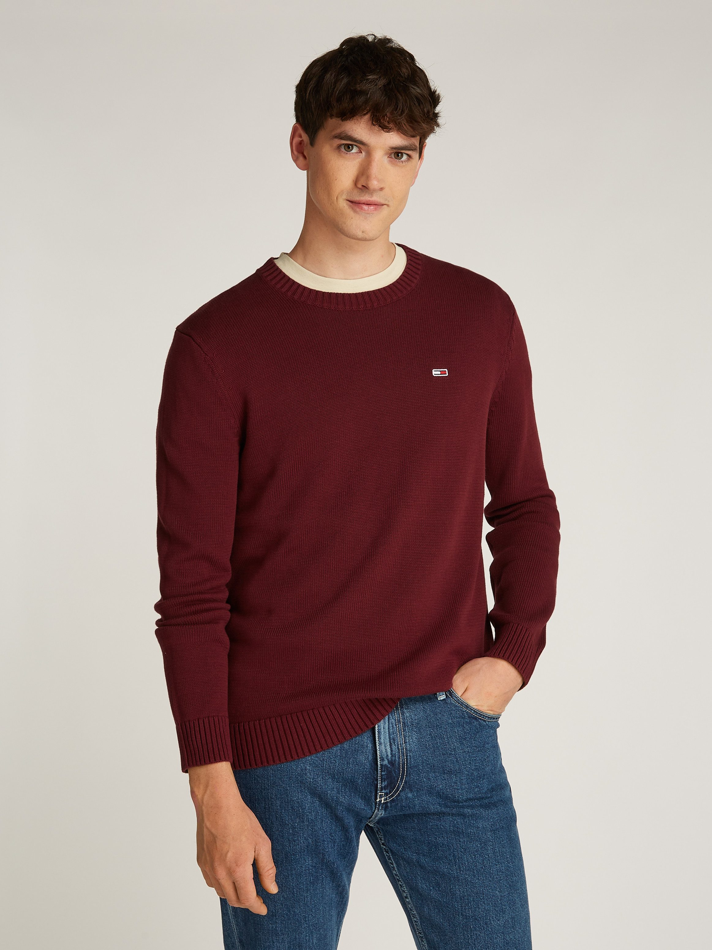 TOMMY JEANS Gebreide trui TJM SLIM ESSNTLS C-NECK SWEATER