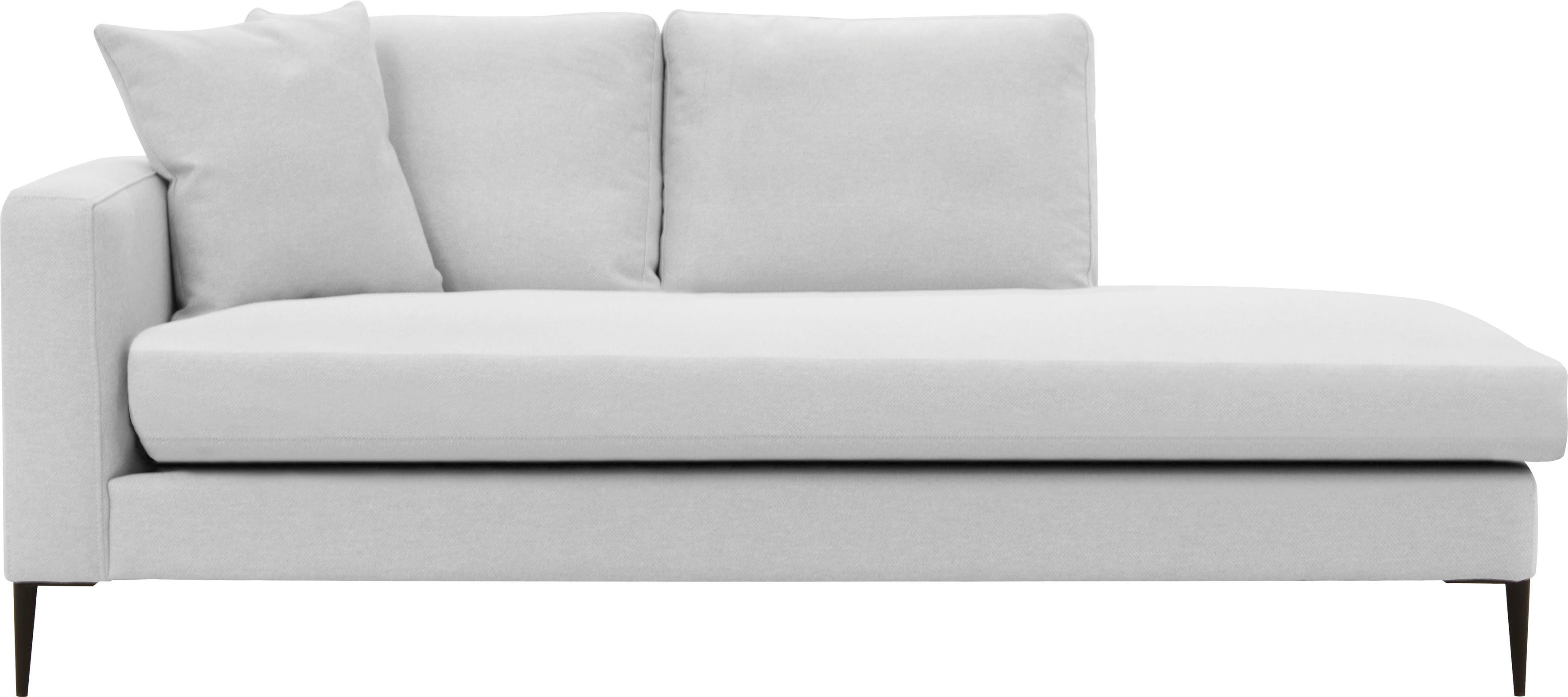 Leonique Récamier Cozy chaise longue, afmetingen B/D/H: 195/97/80 cm met los kussen en metalen poten, armleuning naar keuze links of rechts