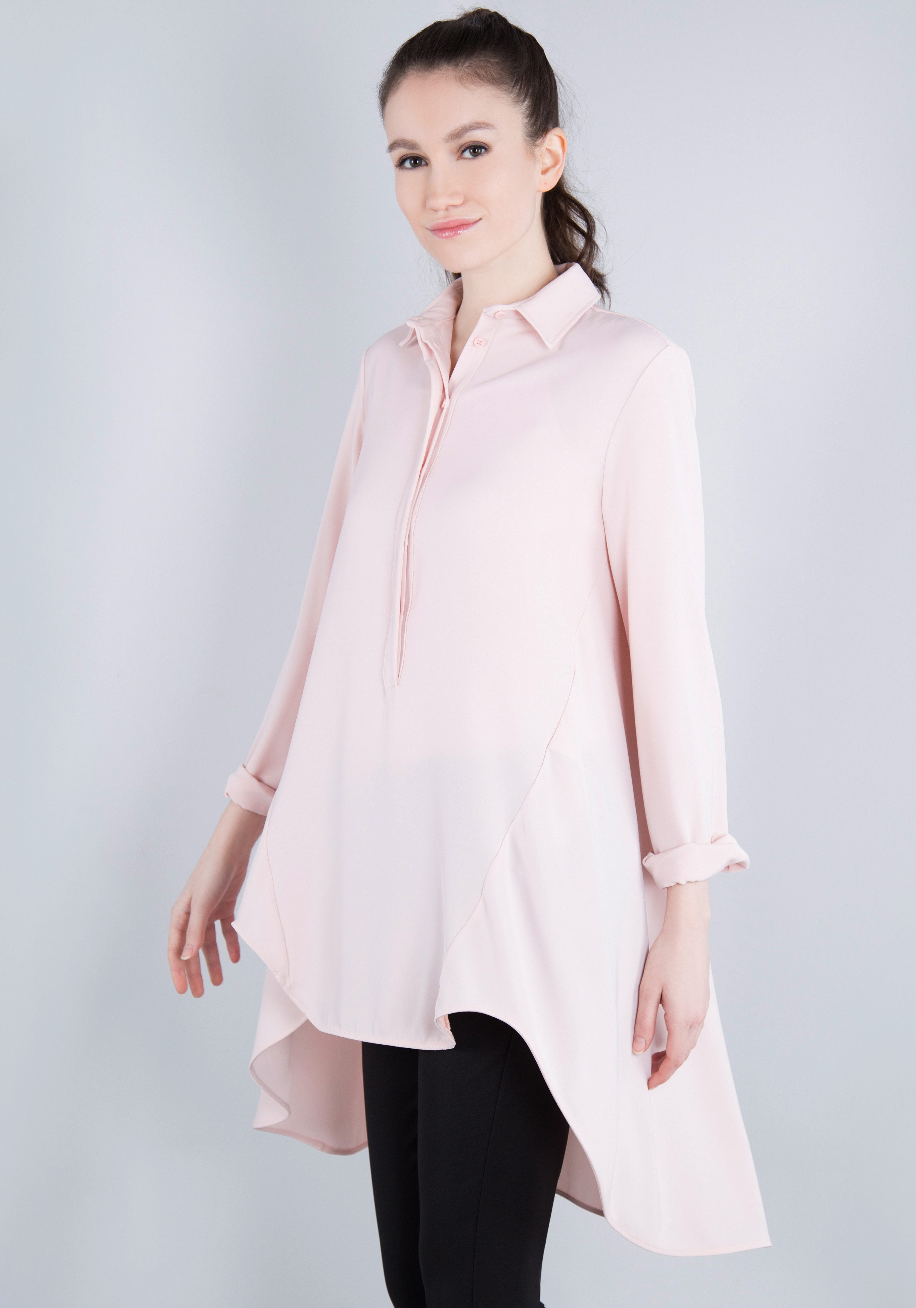 IMPERIAL Lange blouse in vloeiende, lichte kwaliteit