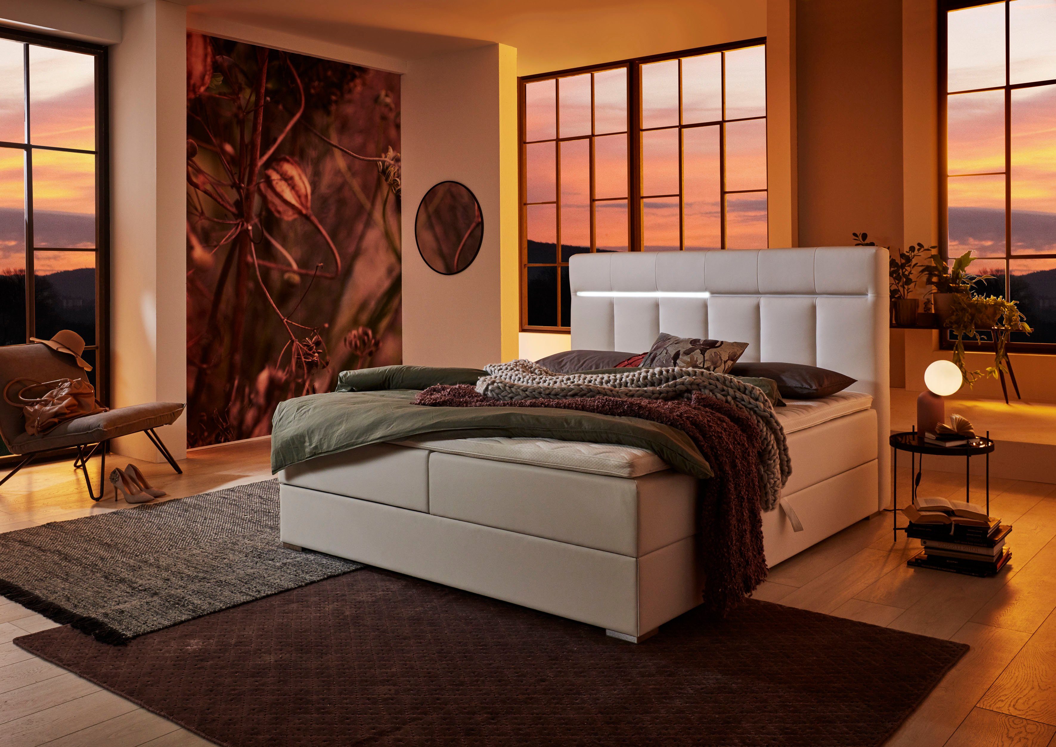 ATLANTIC home collection Boxspring TESSA met ledverlichting en bedkist