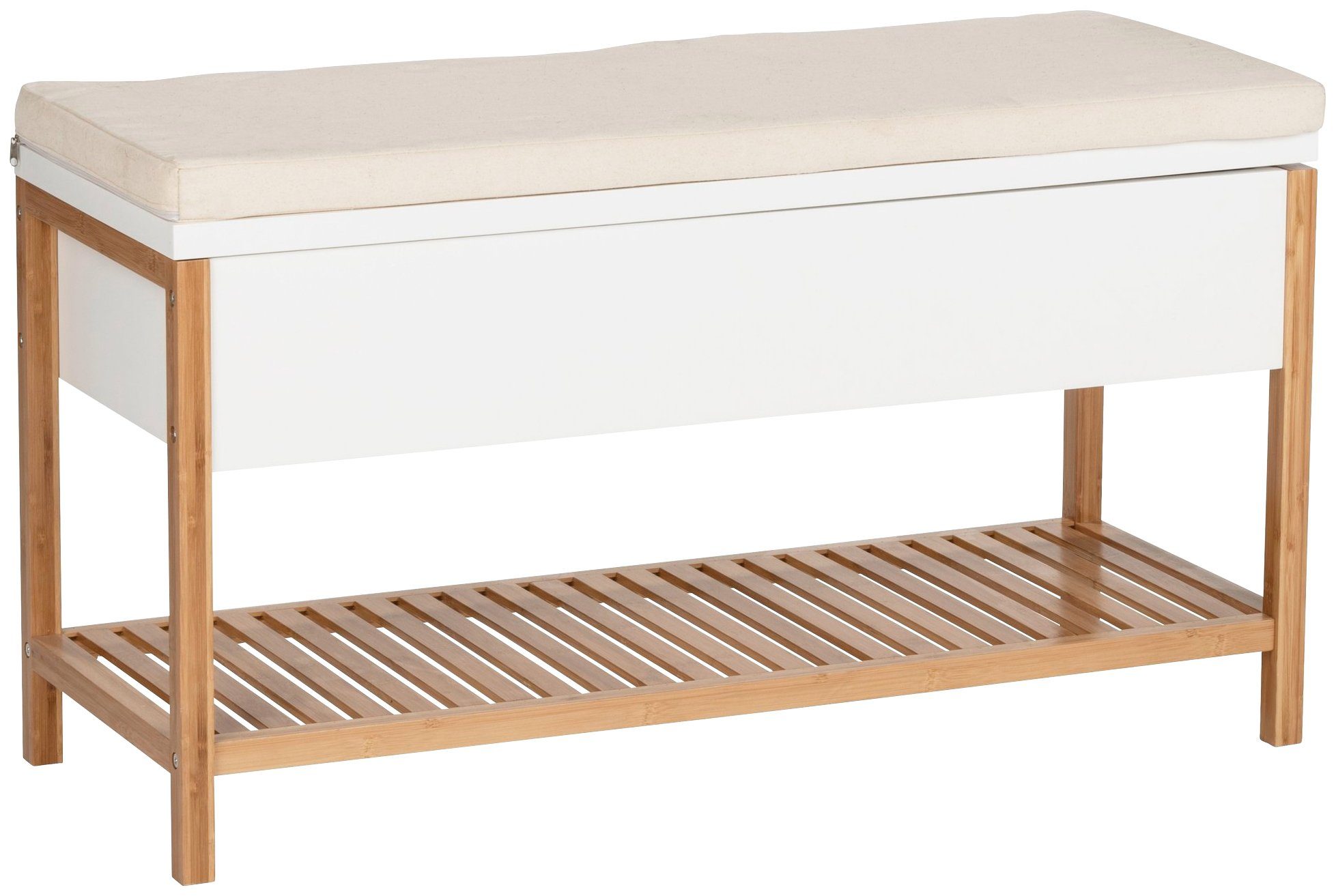 WENKO Schoenenbank Finja Bxdxh: 90x35x52 cm, van bamboe halbankjes bruin