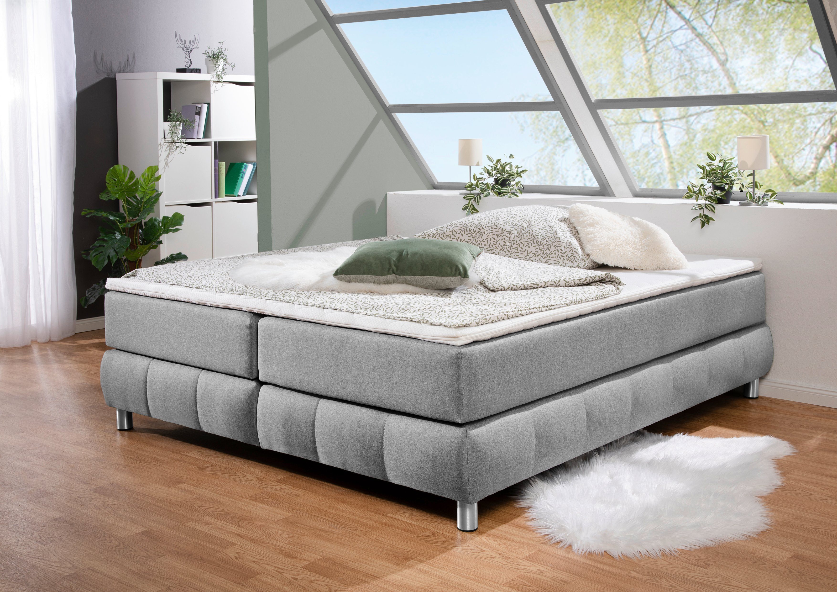 Andas Boxspring Salo Zonder hoofdbord, incl. matrastopper, ook in extra lange versie 220 cm verkrijgbaar