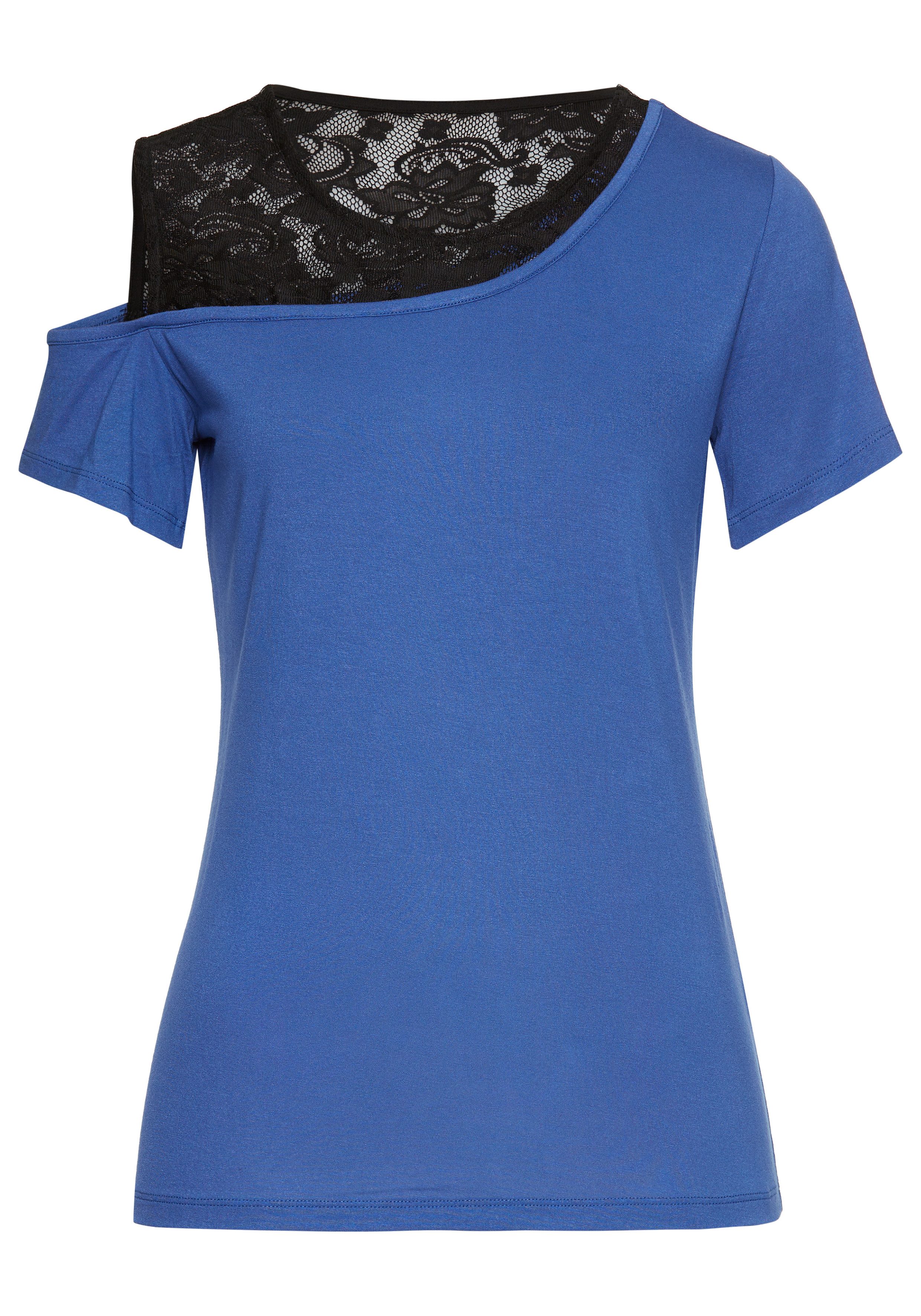 Laura Scott 2-in-1-shirt met gesuggereerde kanttop
