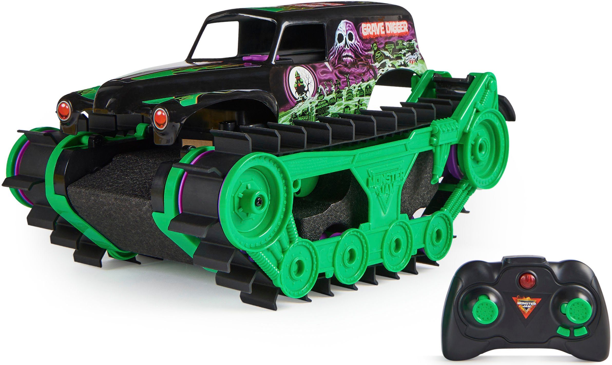 Spin Master Rc-monstertruck Monster Jam - Grave Digger Trax All-terrain, terreinvaardig op de oever en in het water