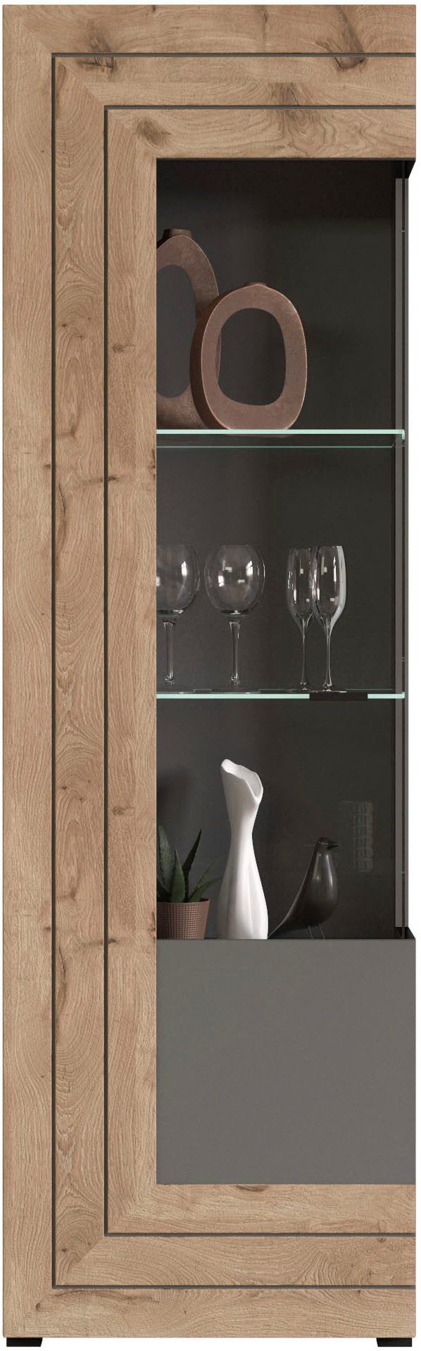 INOSIGN Wandmeubel Aalborg, breedte 350 cm, 2-kleurig, metalen handgrepen, 4-delig, bestaande uit: (4-delig)