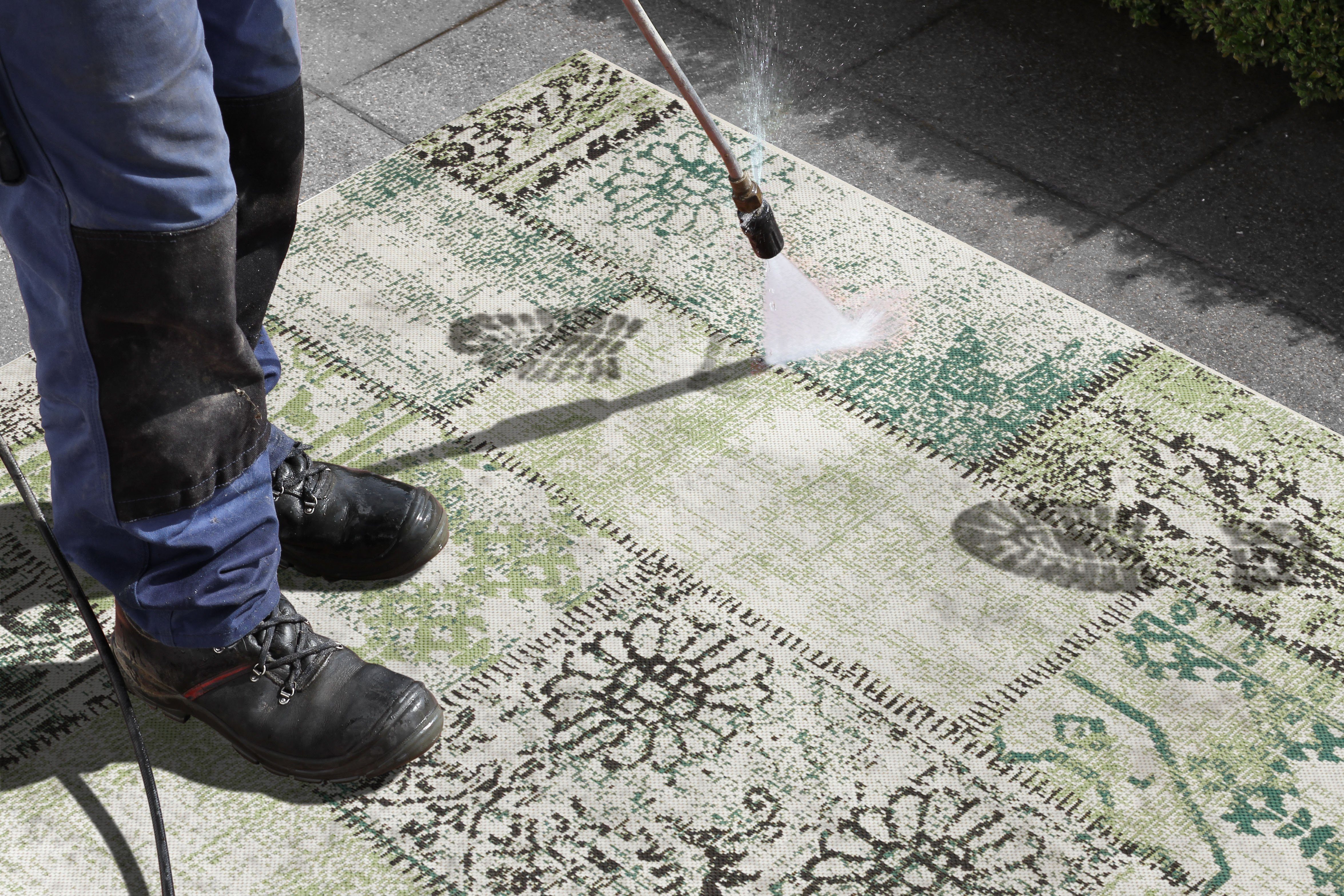 NORTHRUGS Vloerkleed Symi Binnen- en buitengebruik, kortpolig, loper, vintage, woonkamer, buitenruimte