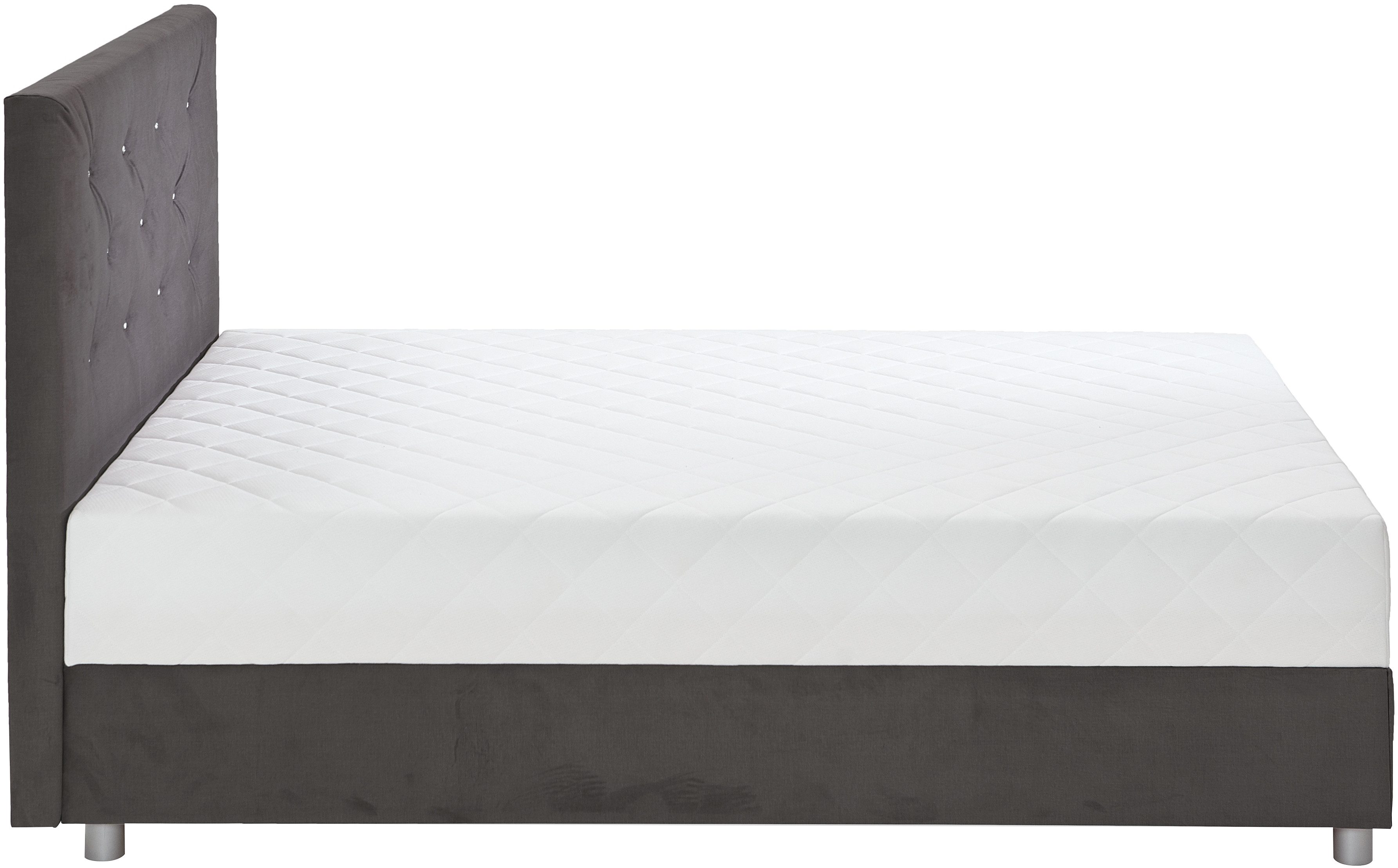 ATLANTIC home collection Boxspring CELIA in hoogwaardige fluweellook met pocketveringsmatras, bedkist en strassteentjes