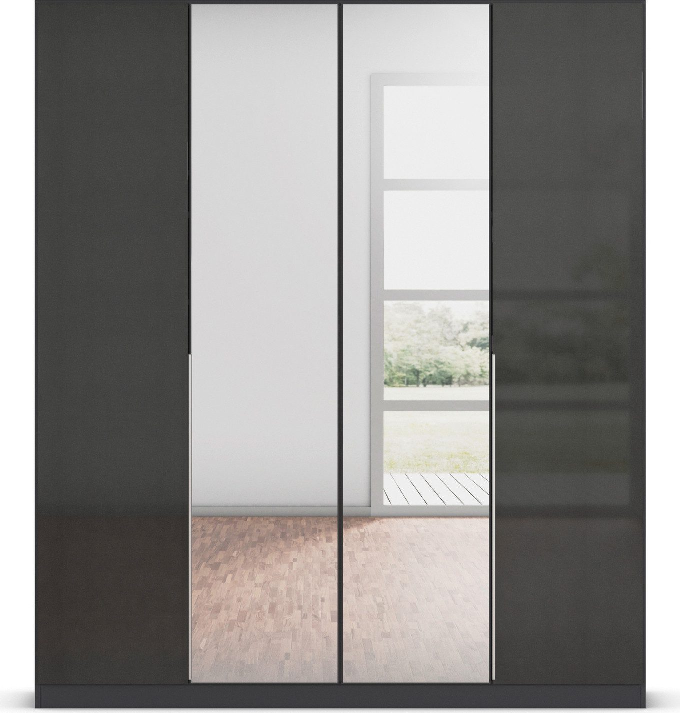 rauch Draaideurkast Kledingkast kast garderobe AGORDO met decor- of hoogglansfront doordachte binnenuitrusting, in 6 breedtes en 2 hoogtes made in germany