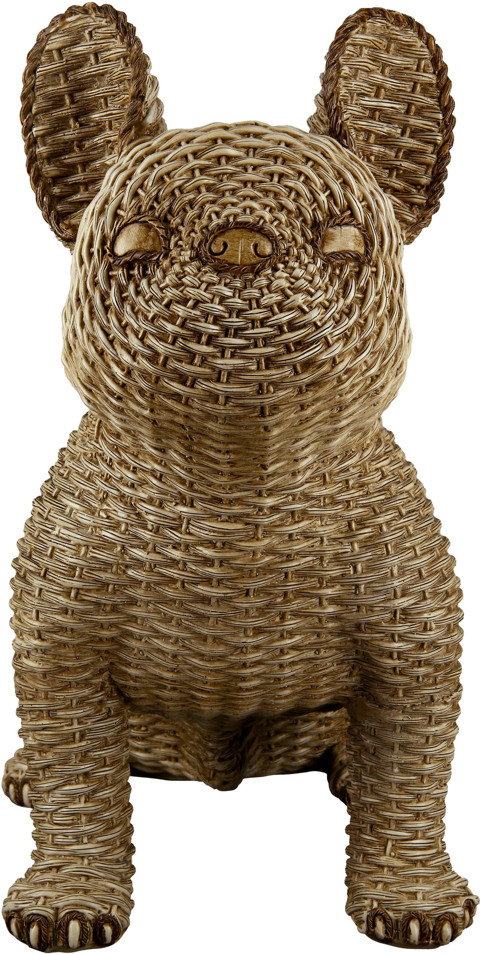 Casablanca by Gilde Dierfiguur Mopshond in rotan-look (1 stuk)