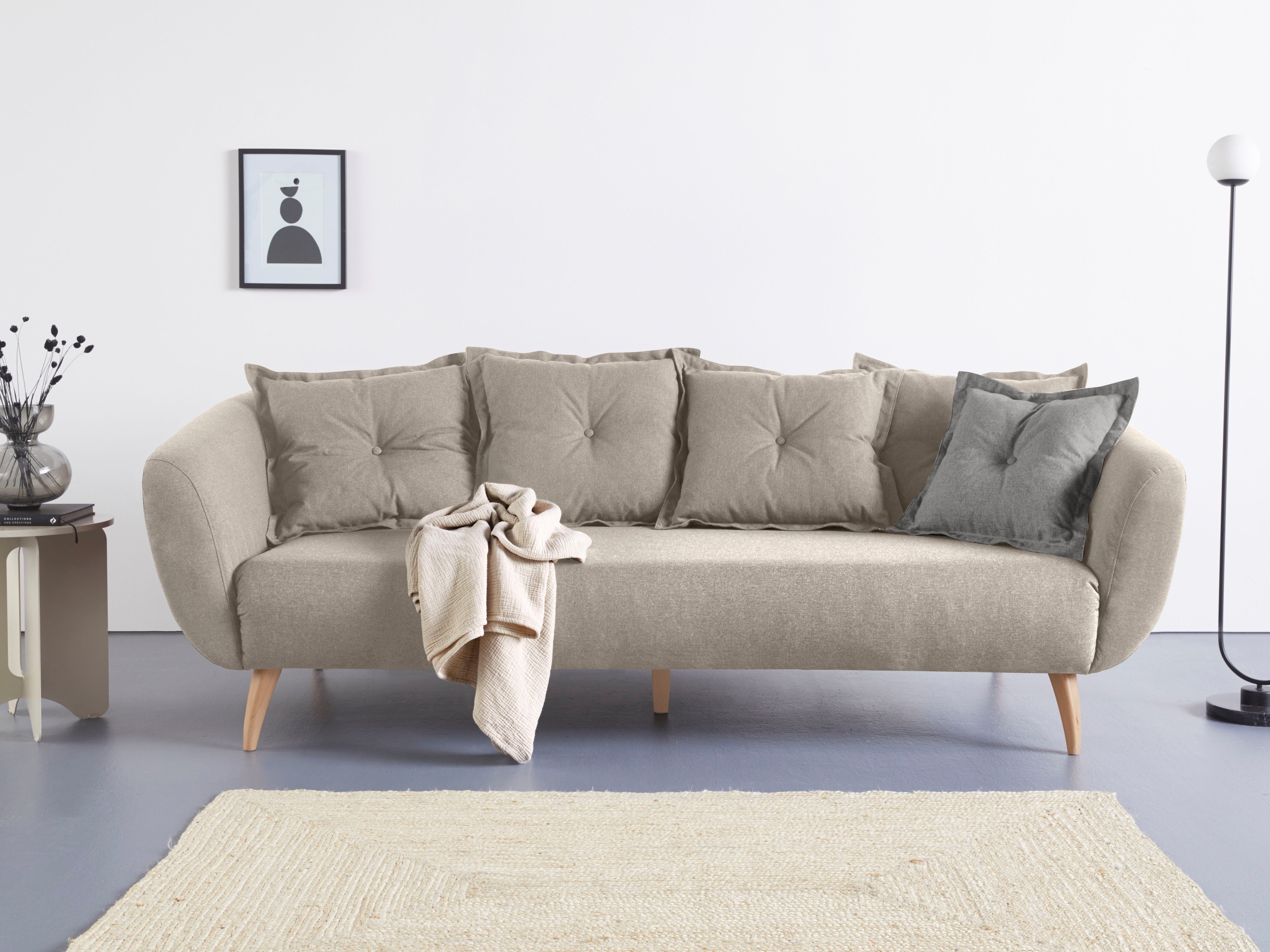 Home affaire 3-zitsbank Baggio Sierkussen inclusief bruin, 3-zitsbanken