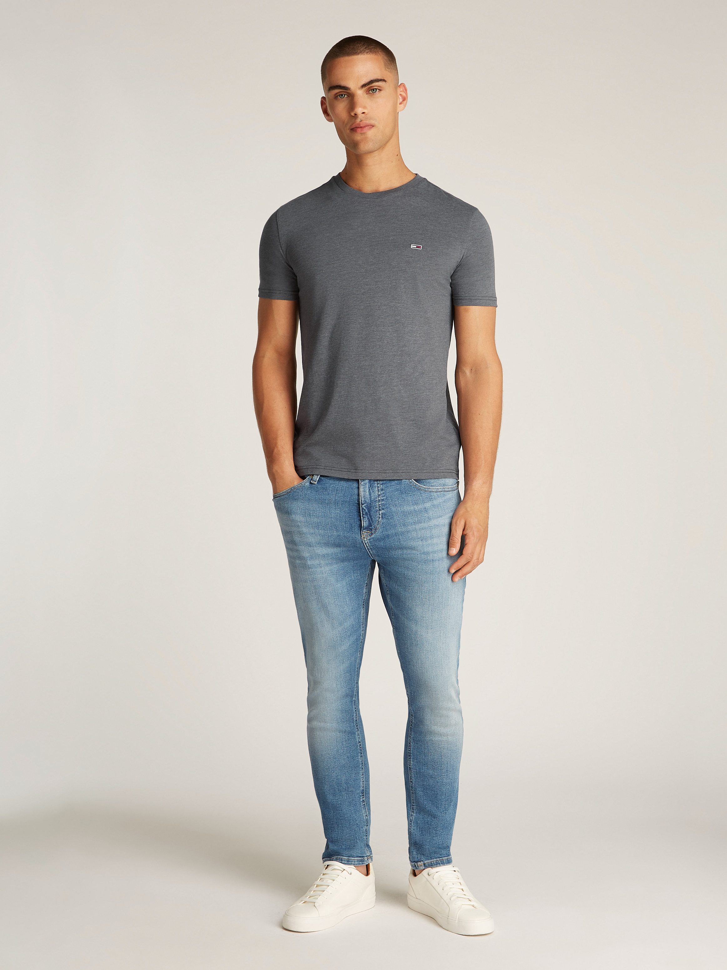 TOMMY JEANS T-shirt TJM XSLIM JASPE HTR TEE EXT