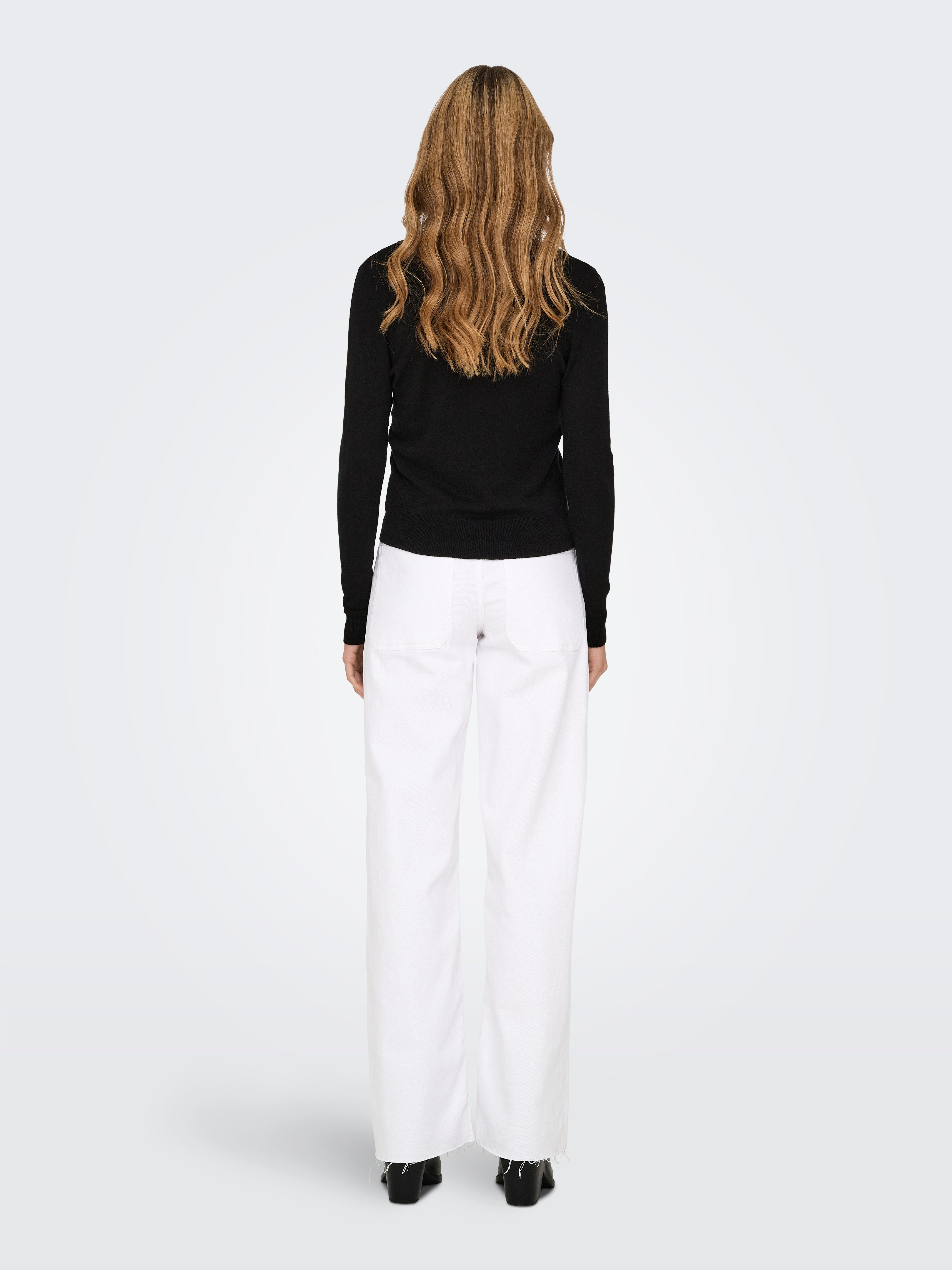Only Gebreide trui ONLVENICE LIFE LS VNECK PULLOVER KNT NCA