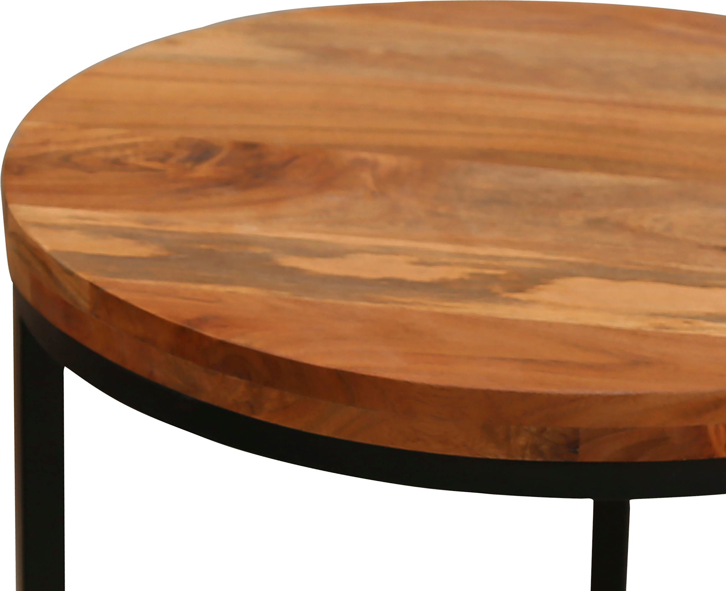 byLIVING Bijzettafel Selma van massief hout, dubbele bijzettafel