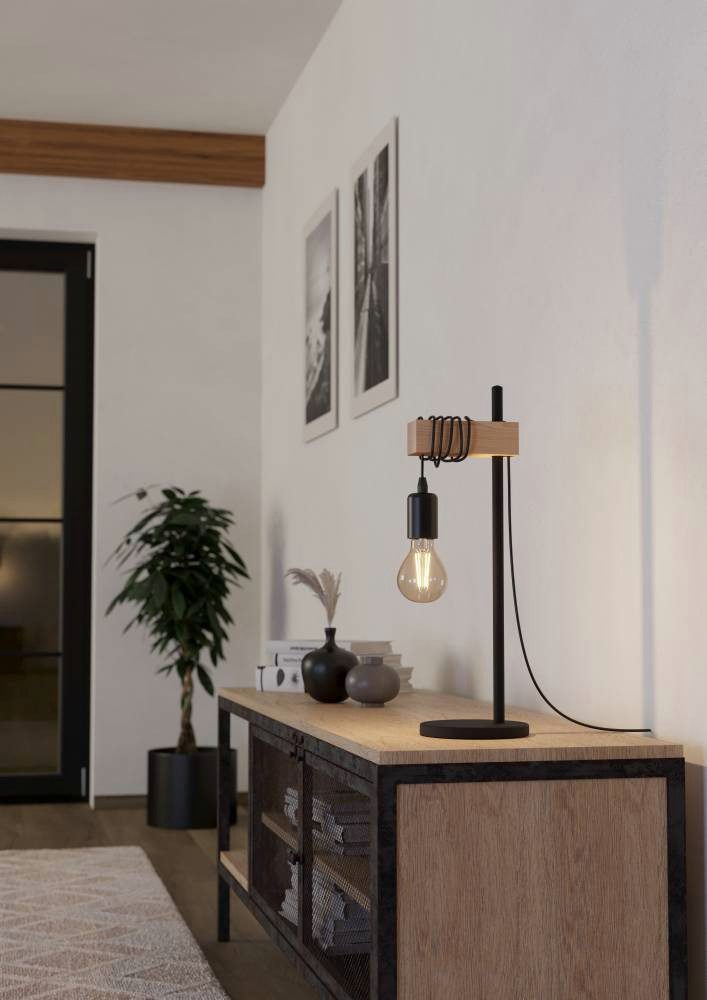 EGLO Tafellamp TOWNSHEND Vintage tafellamp, industrieel ontwerp, retro lamp, nachttafellamp (1 stuk)