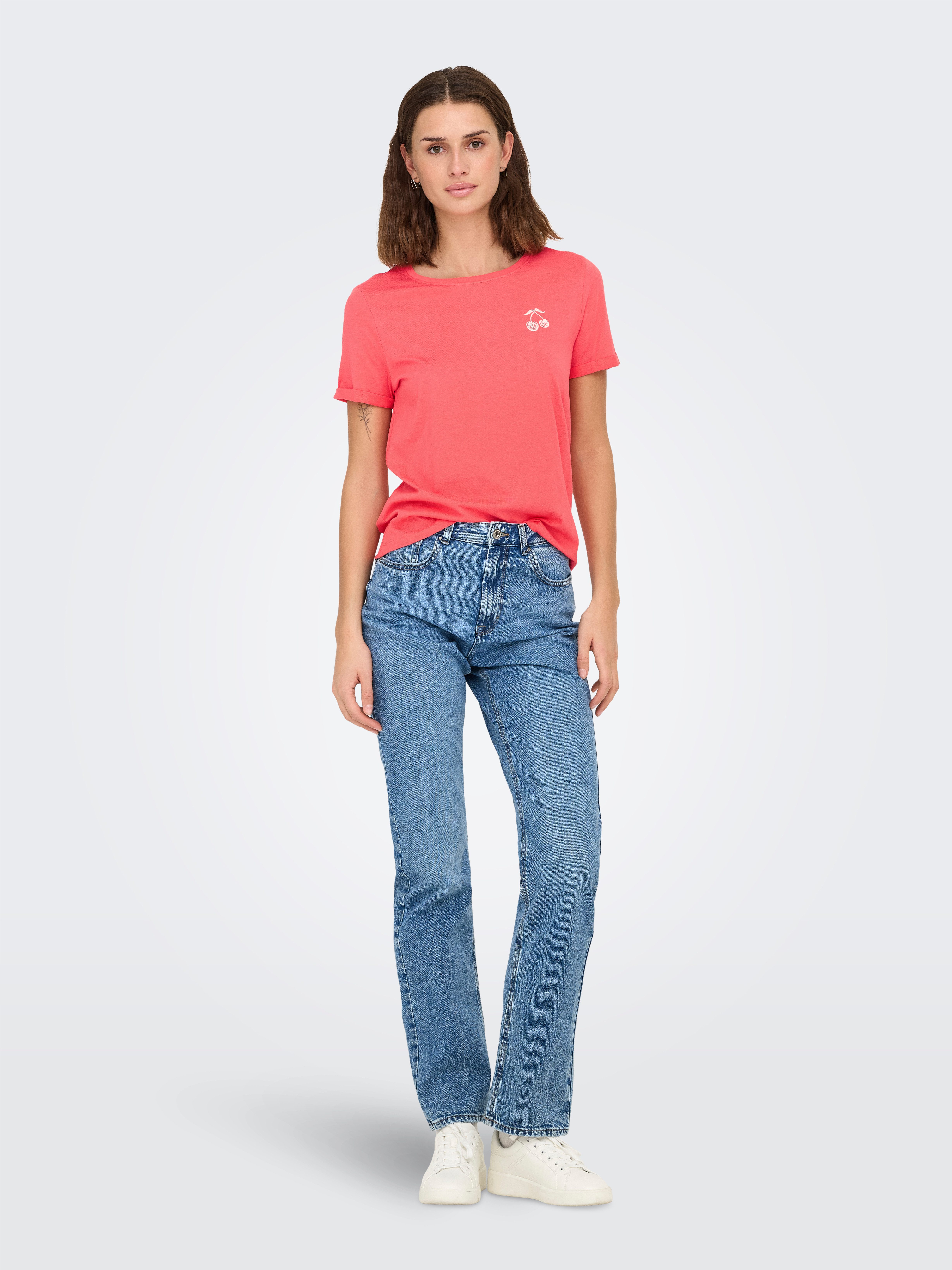 Only Shirt met korte mouwen ONLGITTE LIFE REG S/S TOP BOX CS JRS
