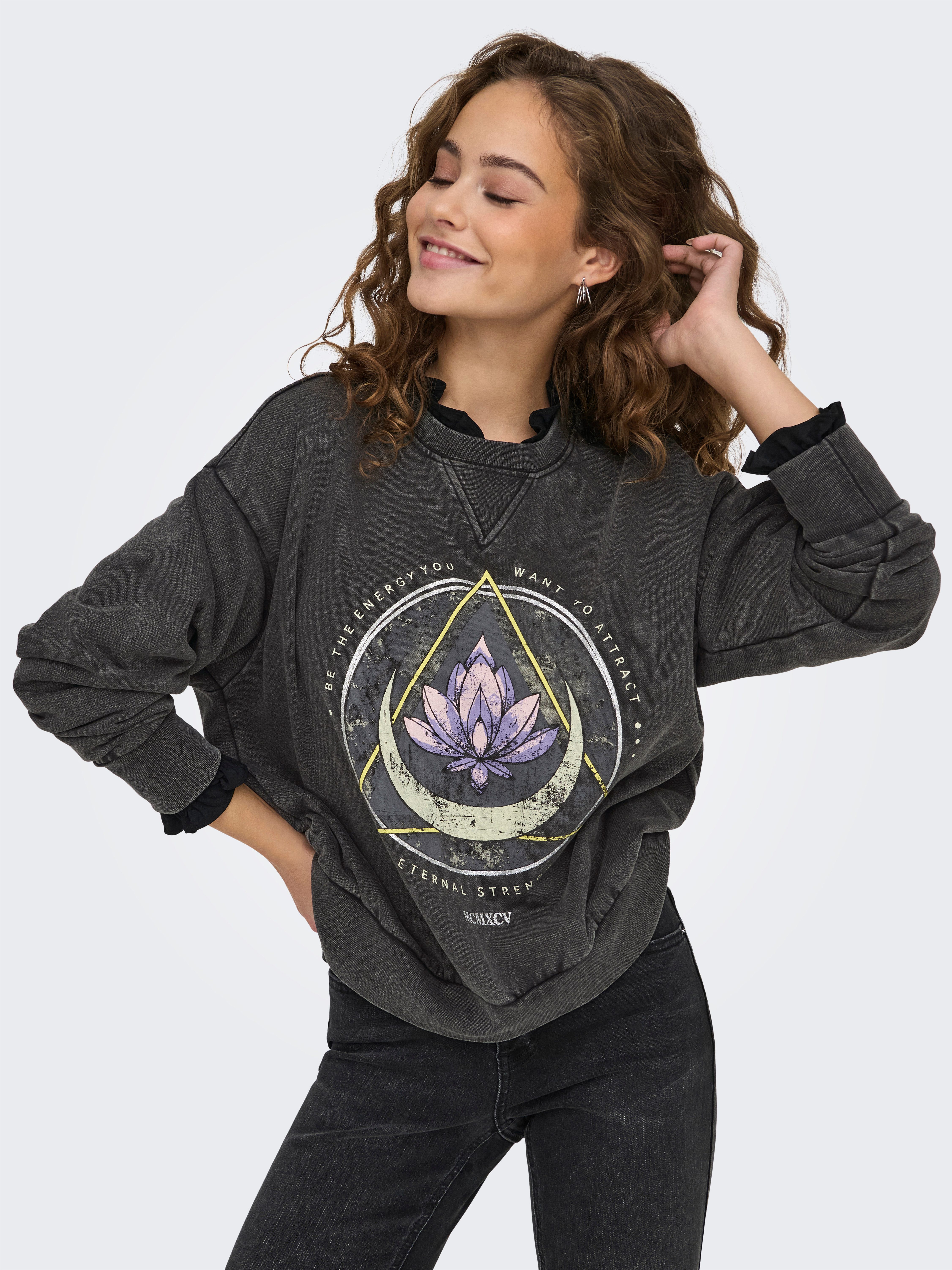 Only Sweatshirt ONLLUCINDA L S O-NECK SWT