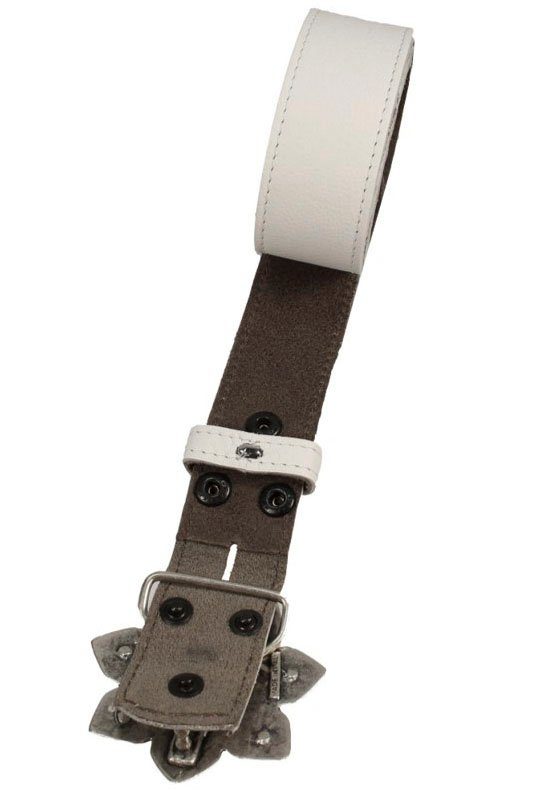 RETTUNGSRING by showroom 019° Leren riem met verwisselbare sluiting "bloem met blauwe steen"