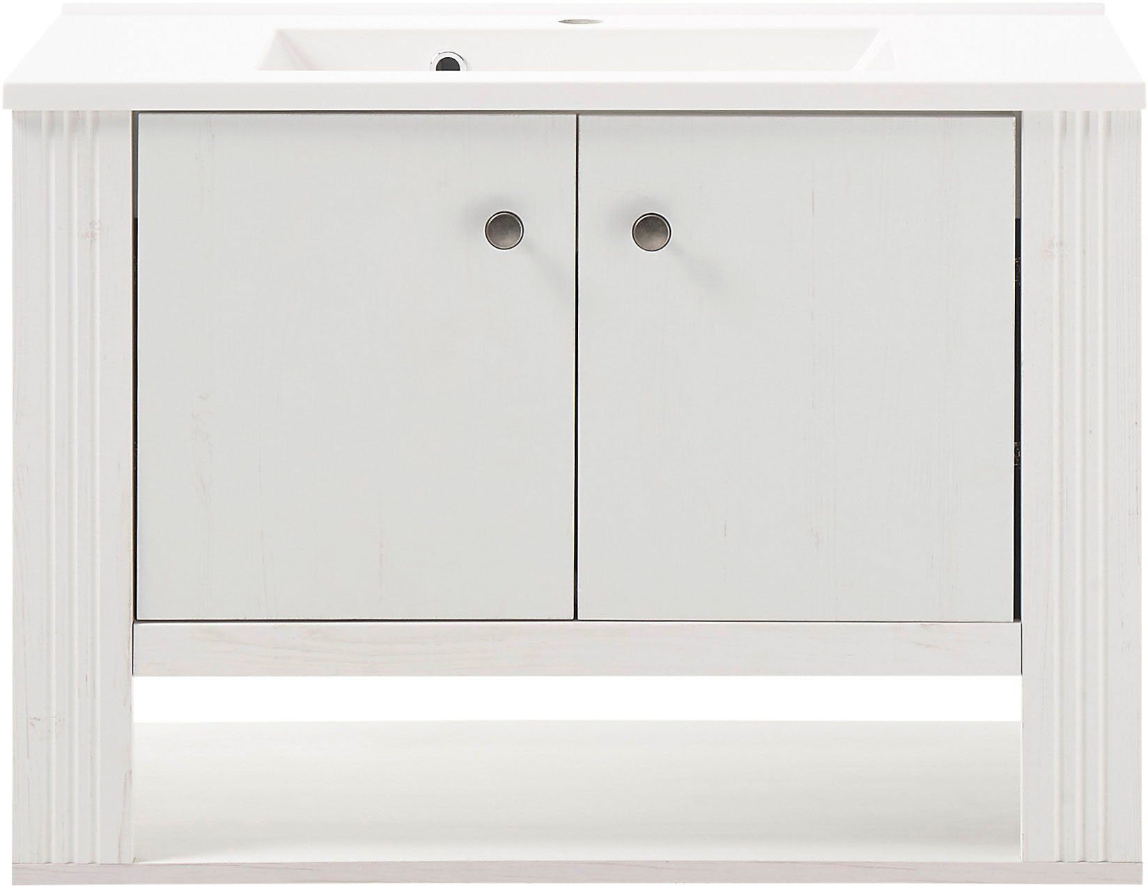 Home affaire Wastafelonderkast WESTMINSTER, Waschbeckenunterschrank inkl. Waschbecken, Metallgriffe in romantische rustieke stijl, exclusief by otto
