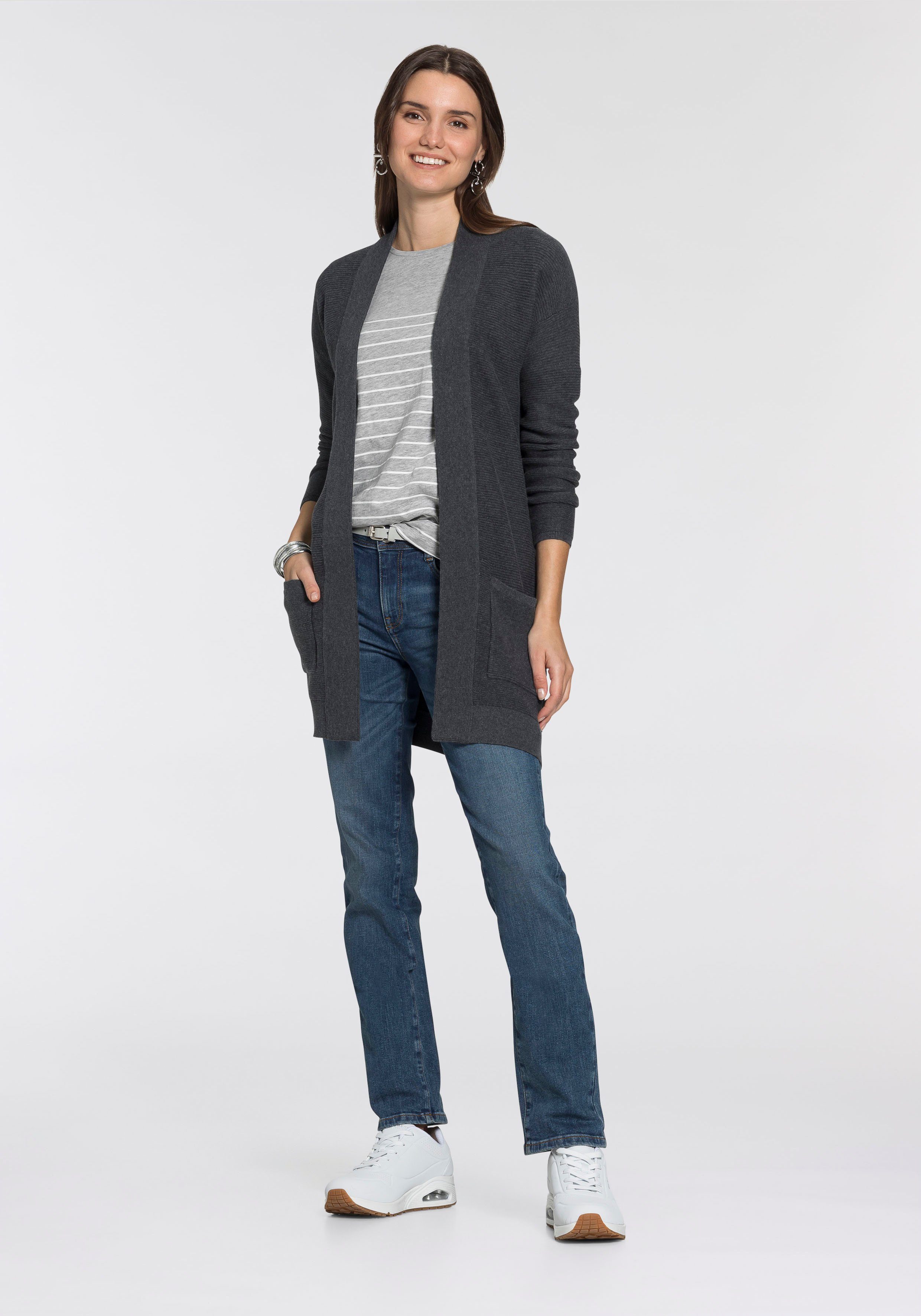 Tom Tailor Shirt met 3/4-mouwen dubbel - strepen + uni (2-delig, Set van 2)