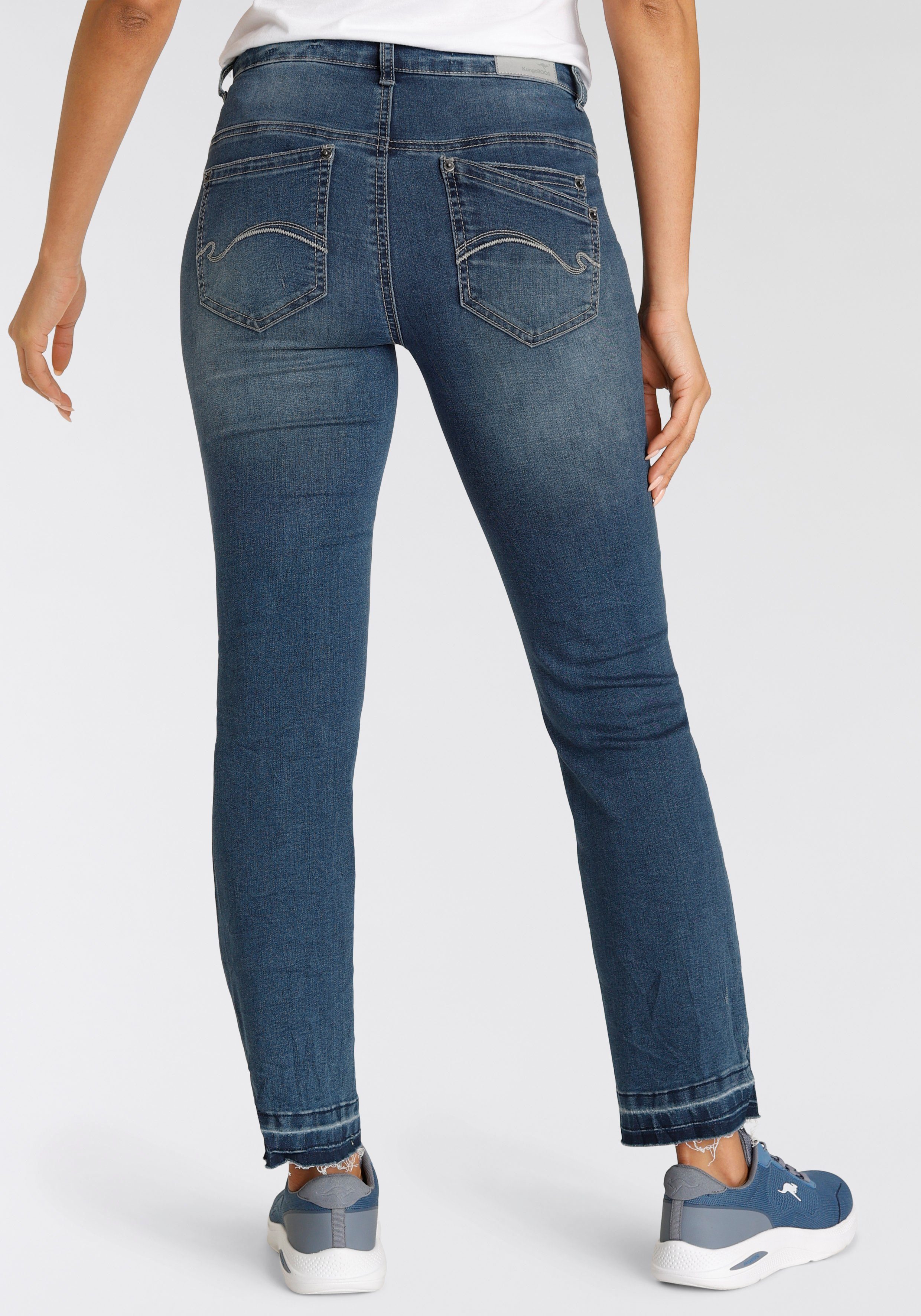 KangaROOS 7/8 jeans Culotte jeans rechte pasvorm, modieuze slijtage-effecten, normale taille