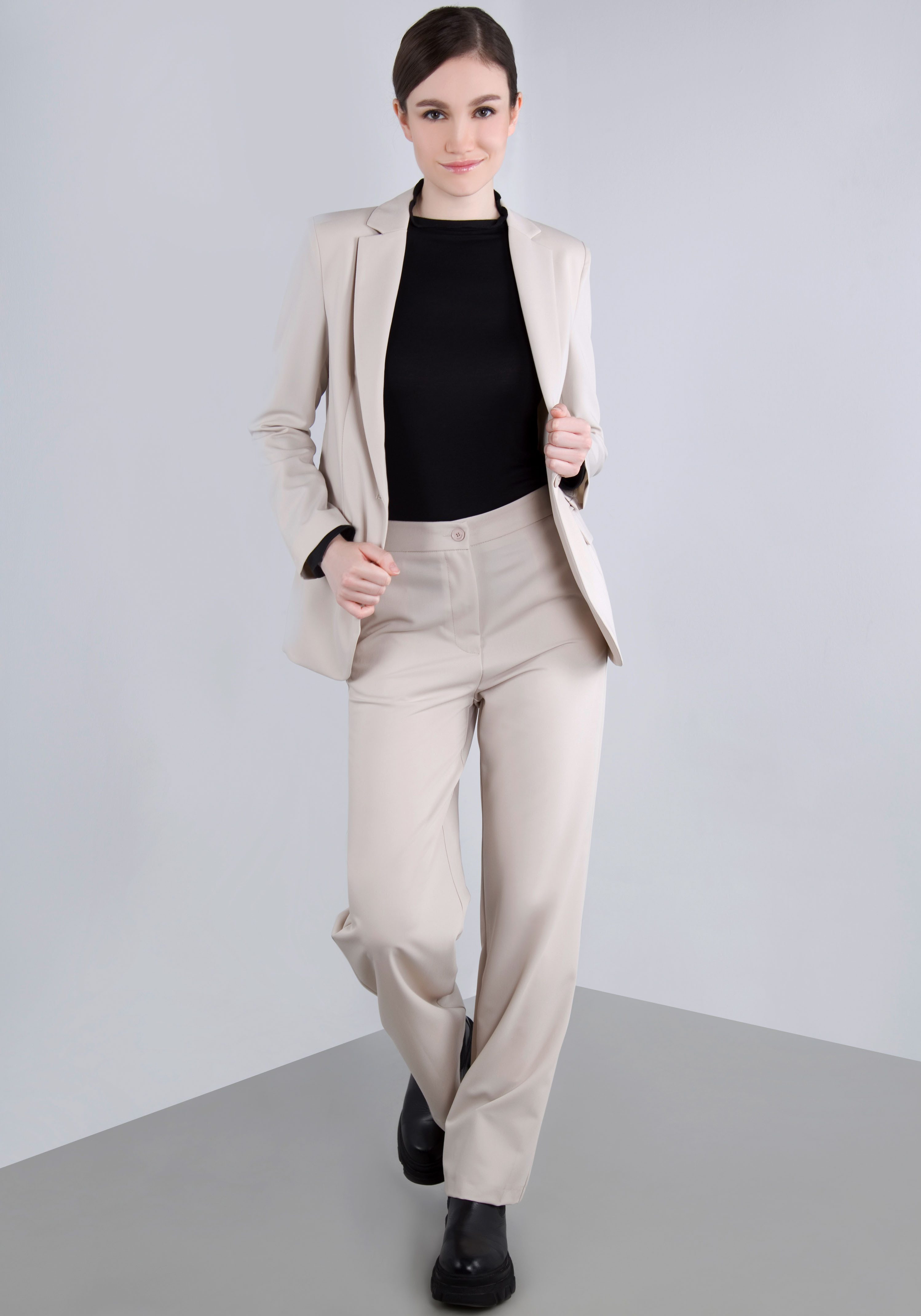 IMPERIAL Stoffen broek casual wijde broek met elastische tailleband aan de achterkant
