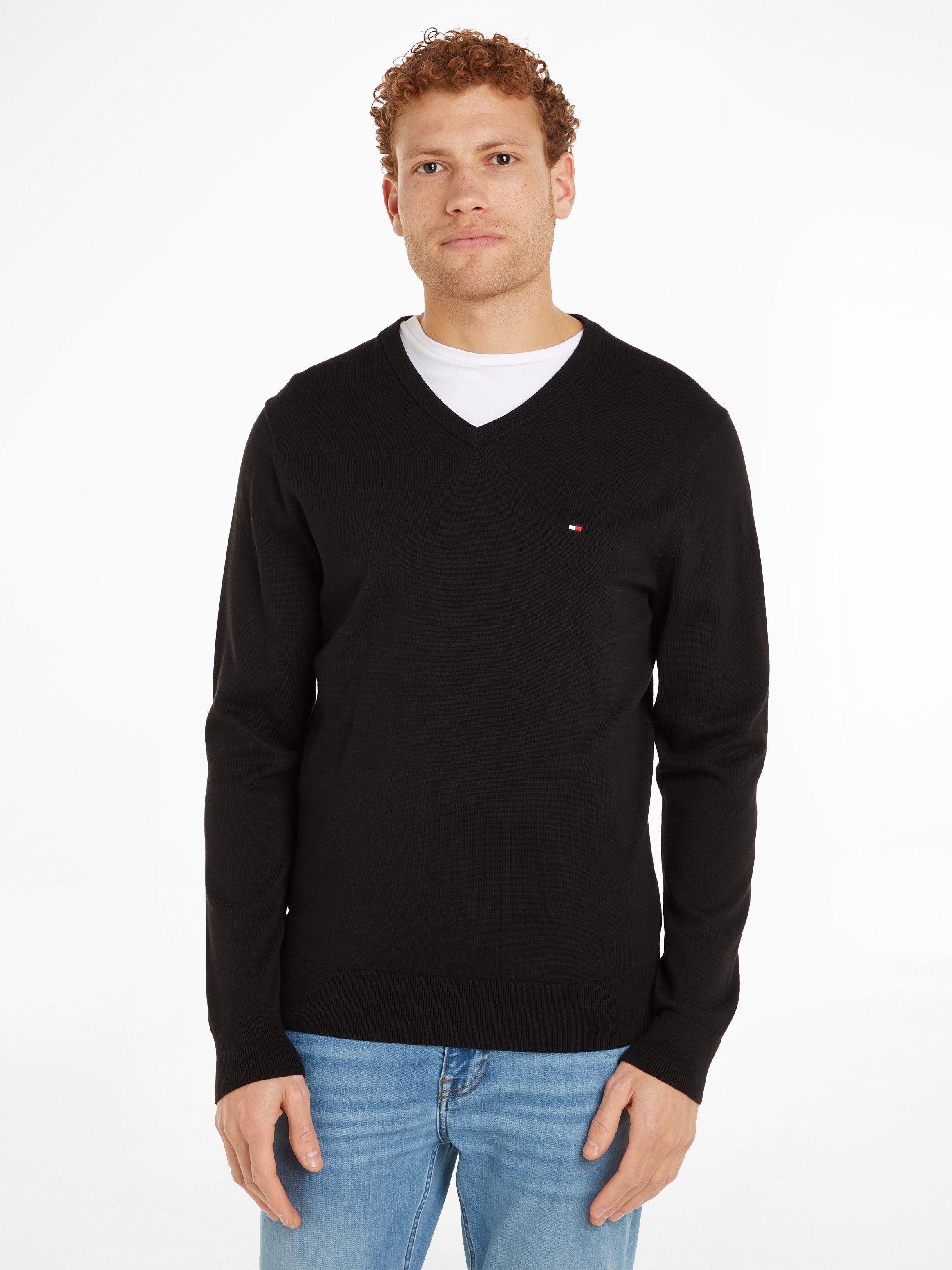 Tommy Hilfiger Gebreide trui ESSENTIAL COTTON V NECK