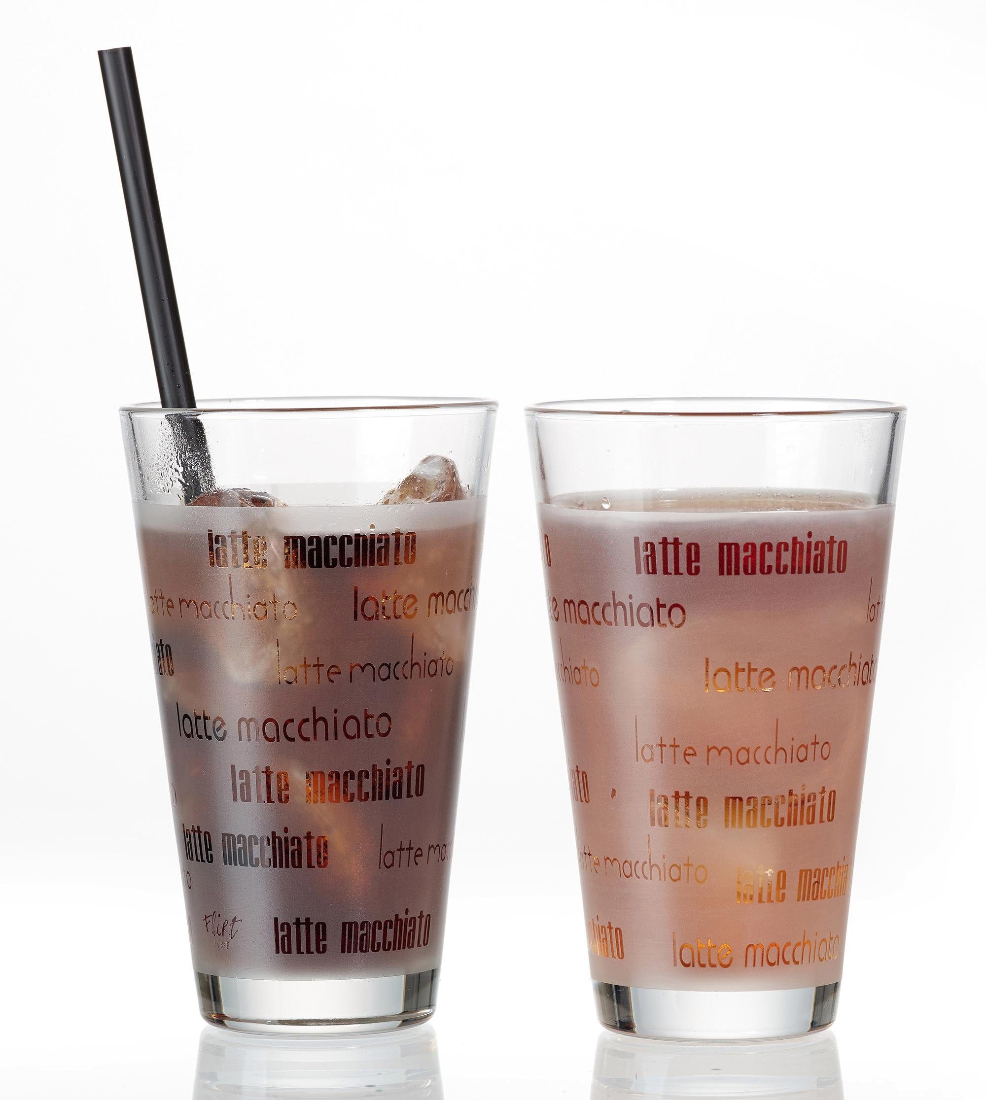 Ritzenhoff & Breker Latte macchiato glas Chicco Tekst-decor(set, 4-delig)