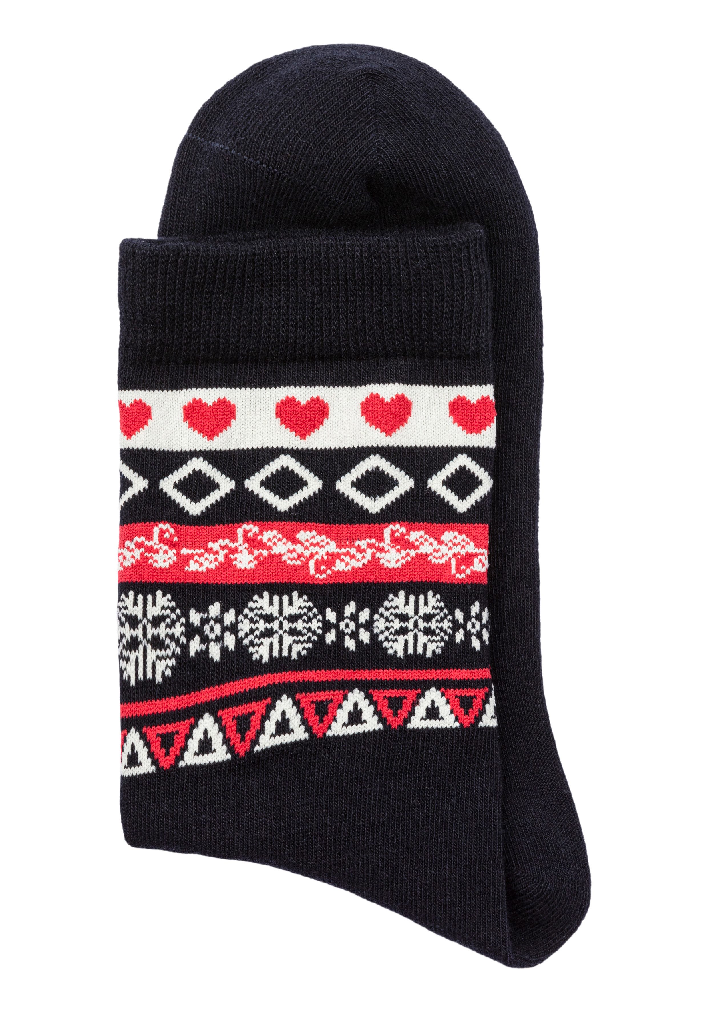 H.I.S Basic sokken met wintermotieven (set 3 paar)