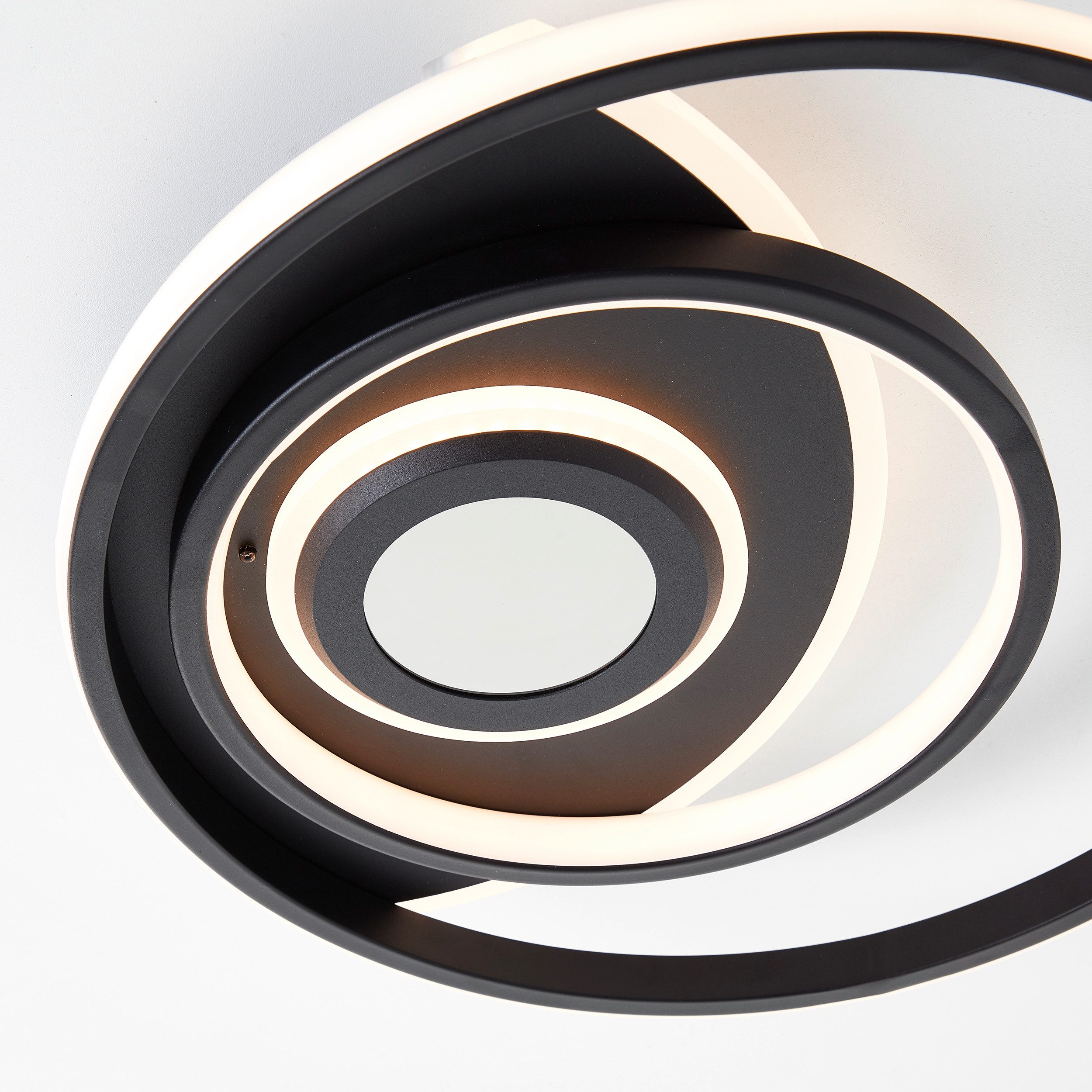 Brilliant Leuchten Led-plafondlamp Opame Ø 41 cm, 4400 lm, dimbaar, 3000-6500 K, afstandsbediening, metaal, zwart