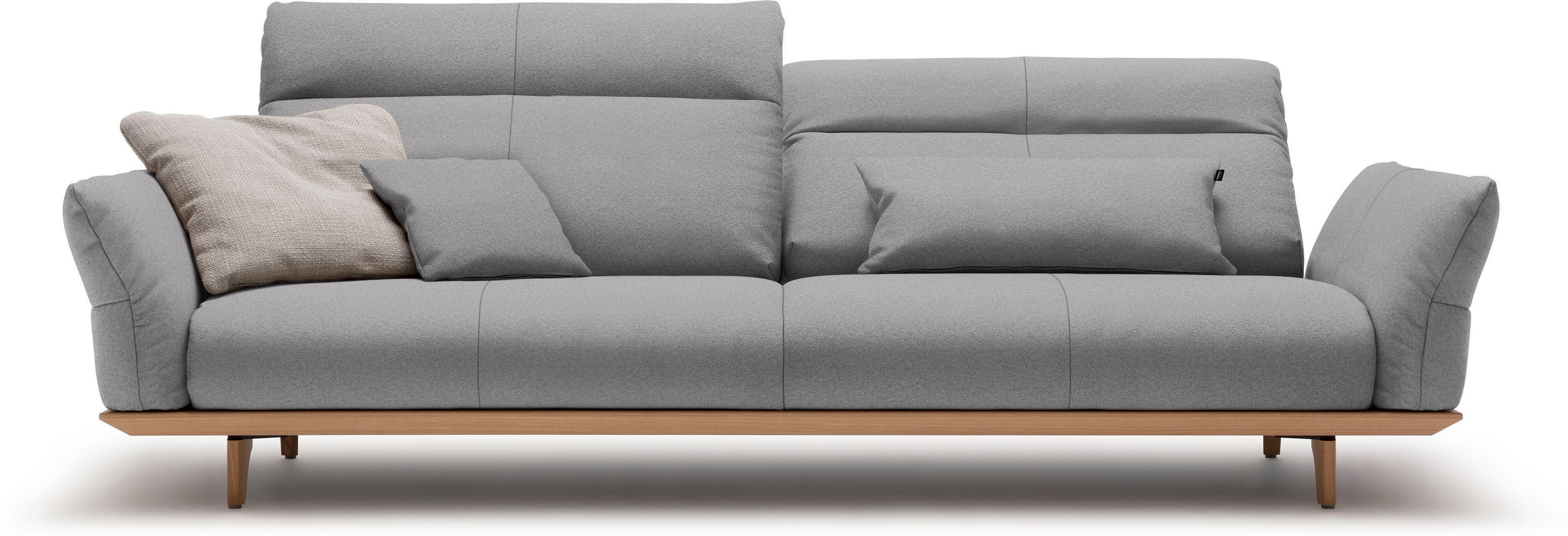 OTTO Creation BY ROLF BENZ 4-zitsbank Hs.460 Onderstel in eiken, poten in natuurlijk eiken, breedte 248 cm grijs, banken, 248 cm