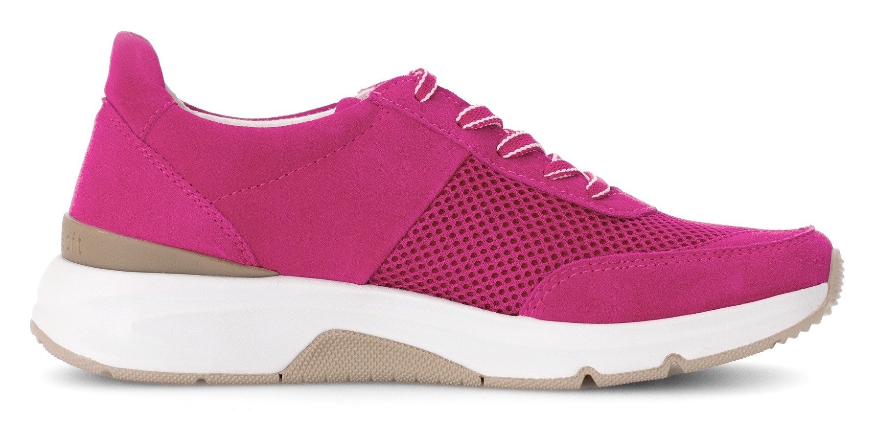 Gabor Rollingsoft Sneakers met sleehak vrijetijdsschoen, lage schoen, veterschoen, logo op de hiel