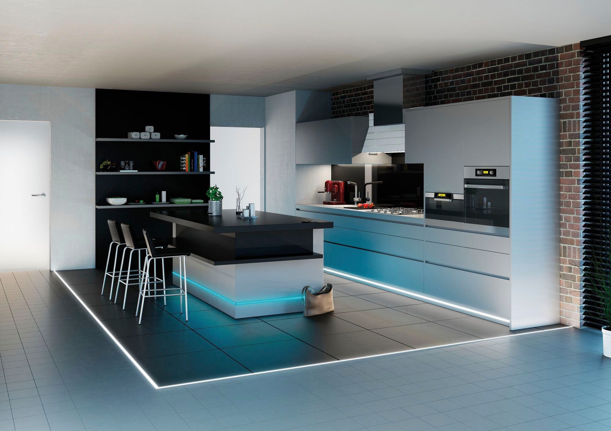 Paulmann Led-strepen Vloer Profiel met Diffuser 100cm Geanodiseerd Alu, Satin, Alu/Kunststof Alu (1 stuk)
