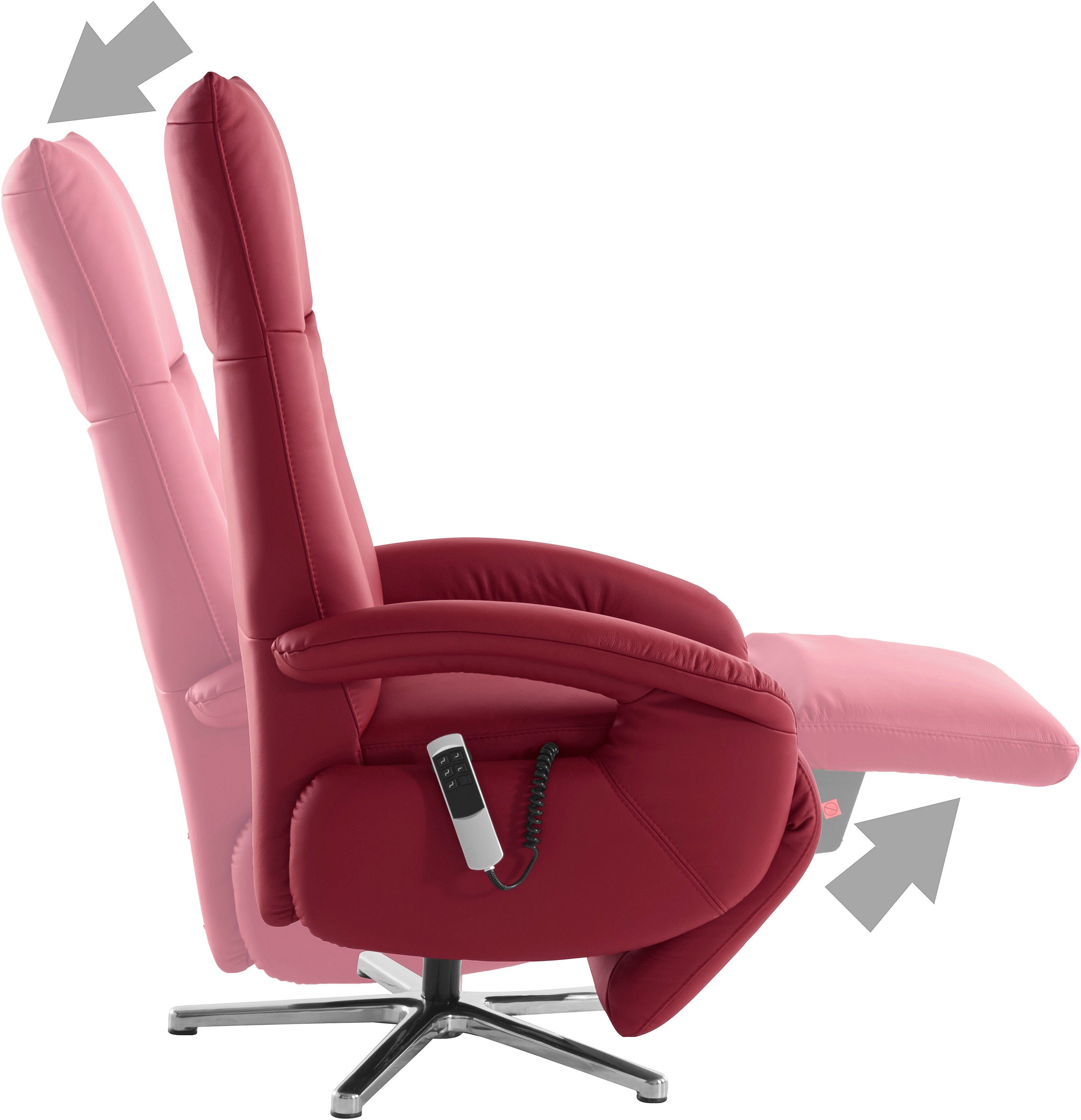 sit&more Relaxfauteuil Tycoon met verstelbare hoofdsteun en 360° draaifunctie keuze tussen handmatige of elektrische functie, ook met accu (draadloos)