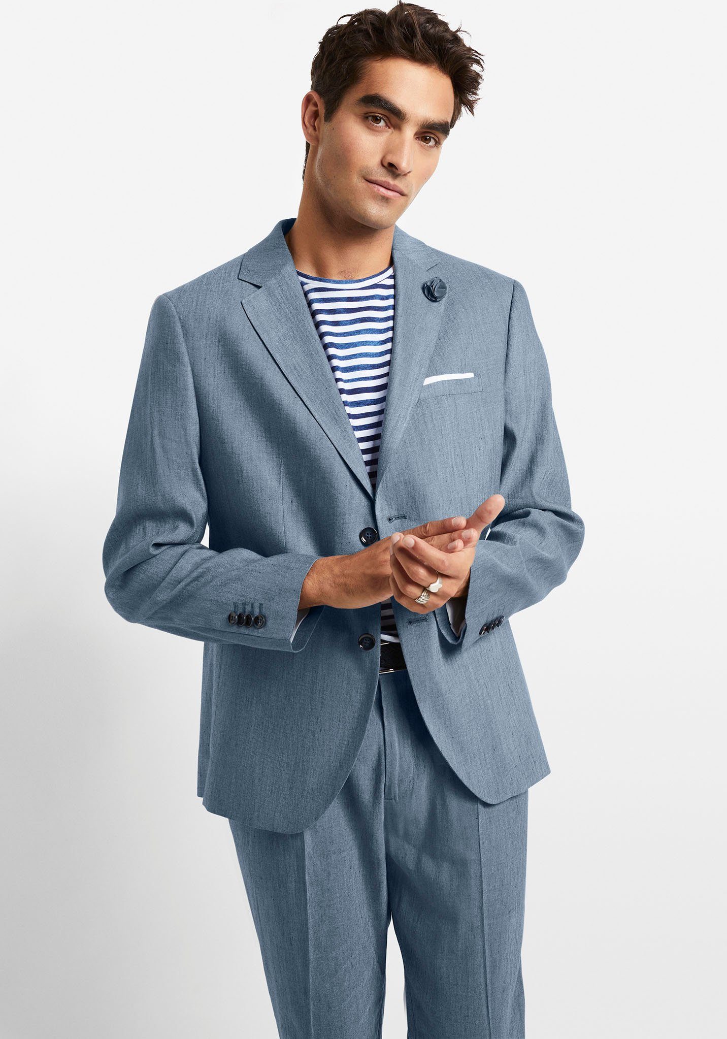 Cinque Colbert CICAVA met linnen heren colberts & blazers maat 48-smal blauw