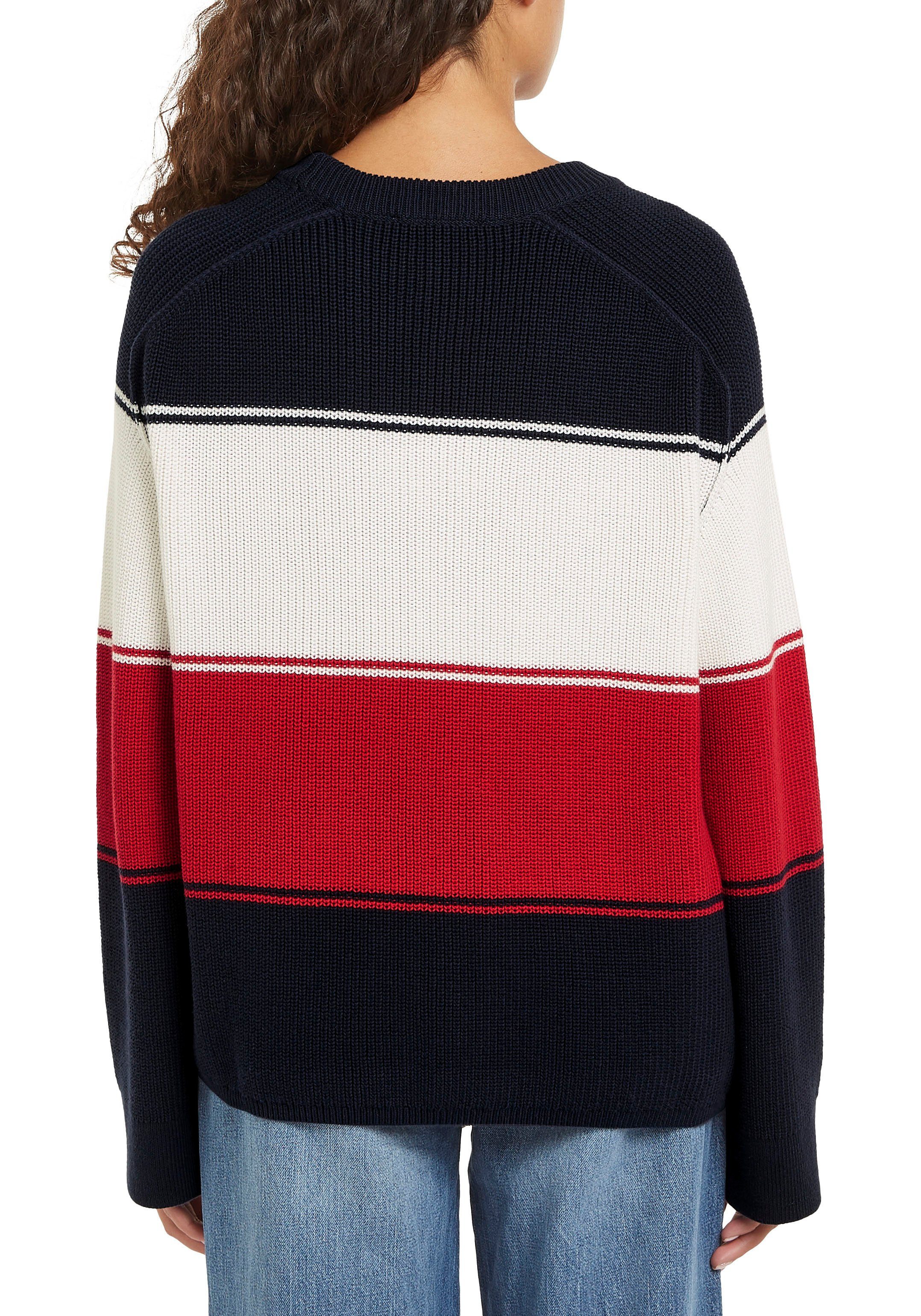 Tommy Hilfiger Trui met ronde hals met geborduurd logo (Global Serie TH VROUWEN)