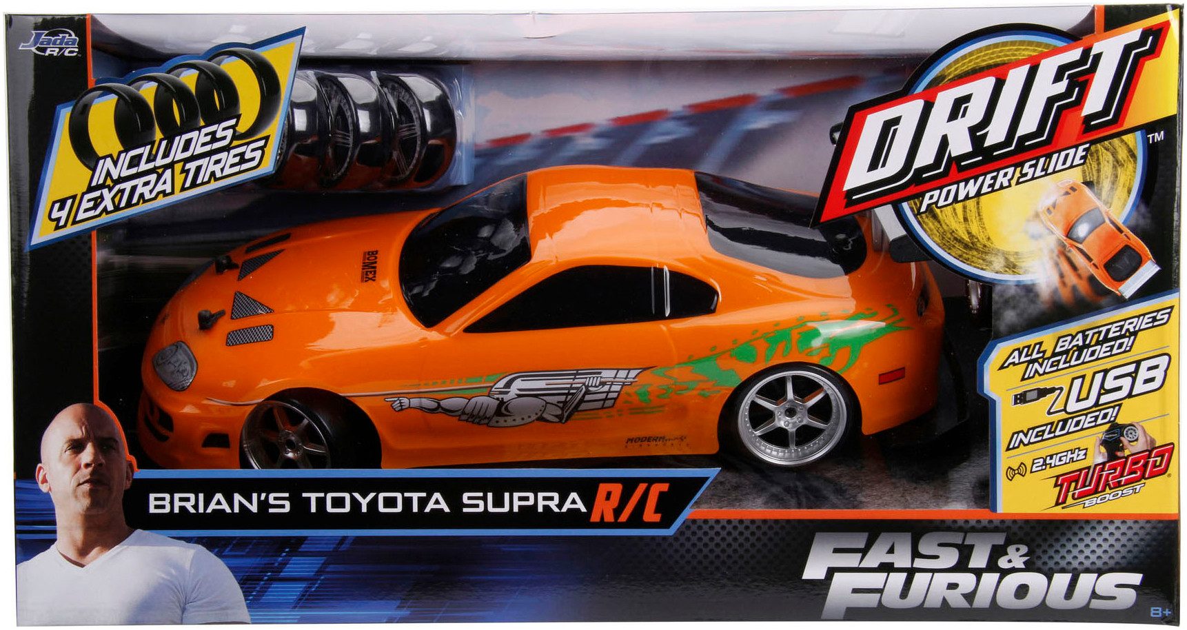 JADA Radiografisch bestuurbare auto Fast & Furious RC Drift 1995 Toyota, 1:10, 2,4GHz