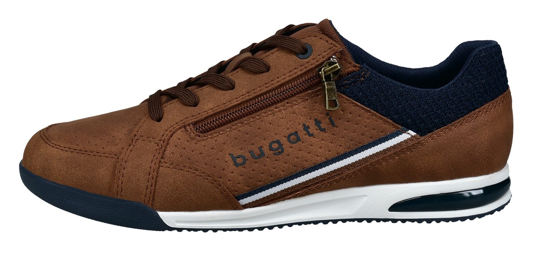 Bugatti Sneakers , veterschoen, lage schoen, vrijetijdsschoen met contrastafwerkingen
