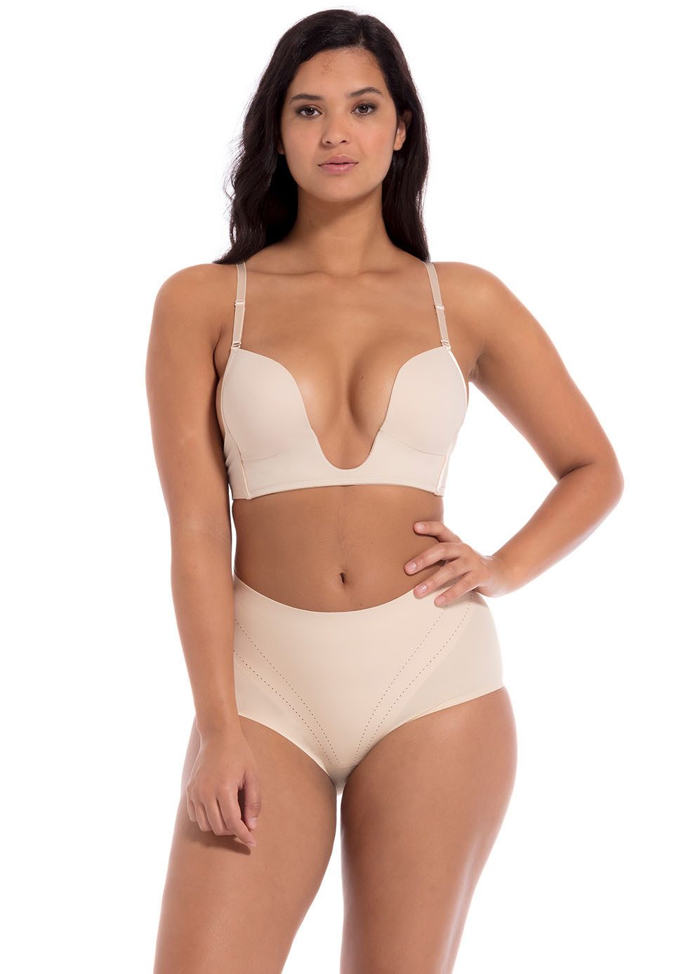 Magic Body Fashion Beugelloze-bh V-Bra extreem diep vallende halslijn en extra diepe rug