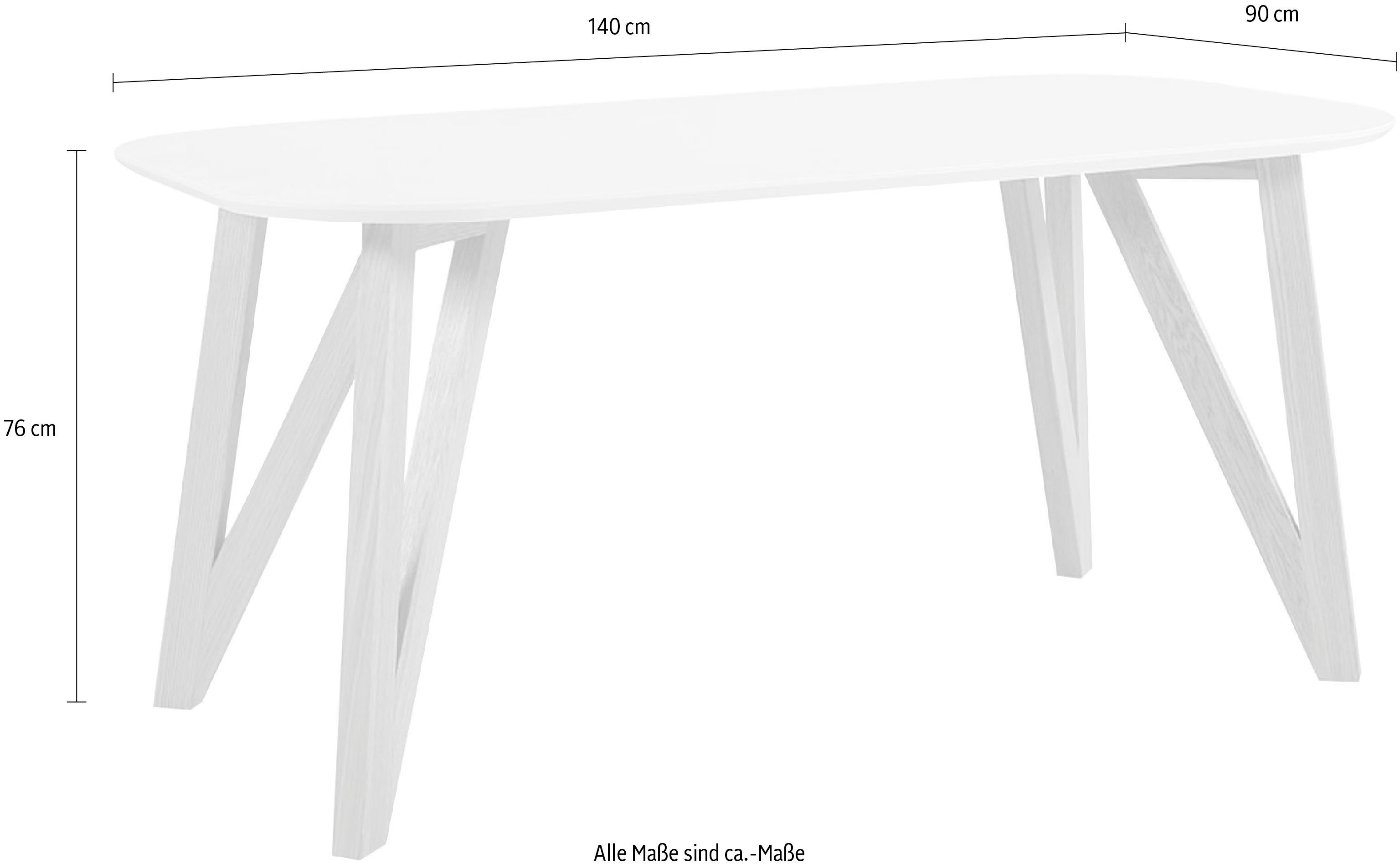 SalesFever Eettafel Haarspeldpoten van massief eiken