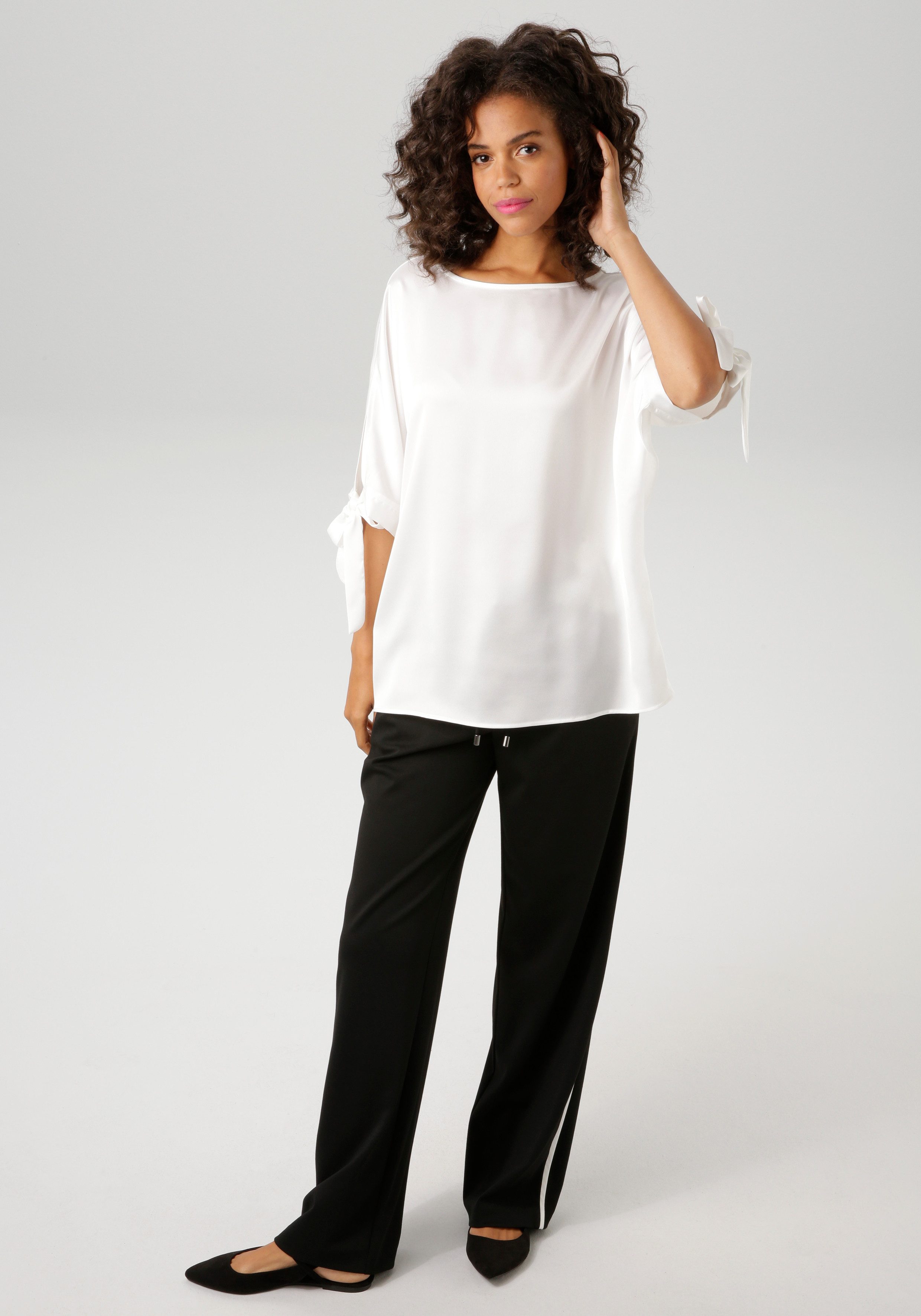 Aniston CASUAL Blouse zonder sluiting met verfijnde uitsnijdingen aan de 3/4 lange mouwen - nieuwe collectie