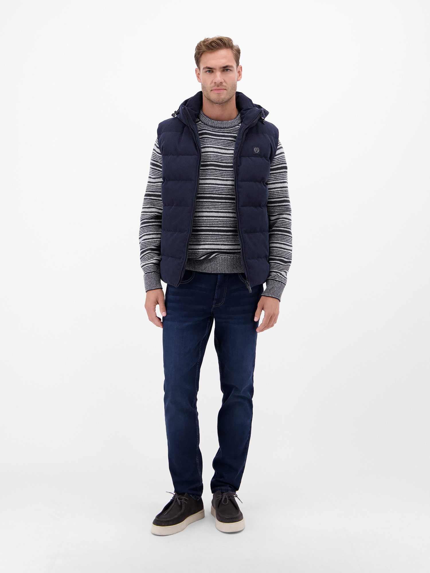 Lerros Gebreide trui LERROS Heren Crewneck-trui, gestreept