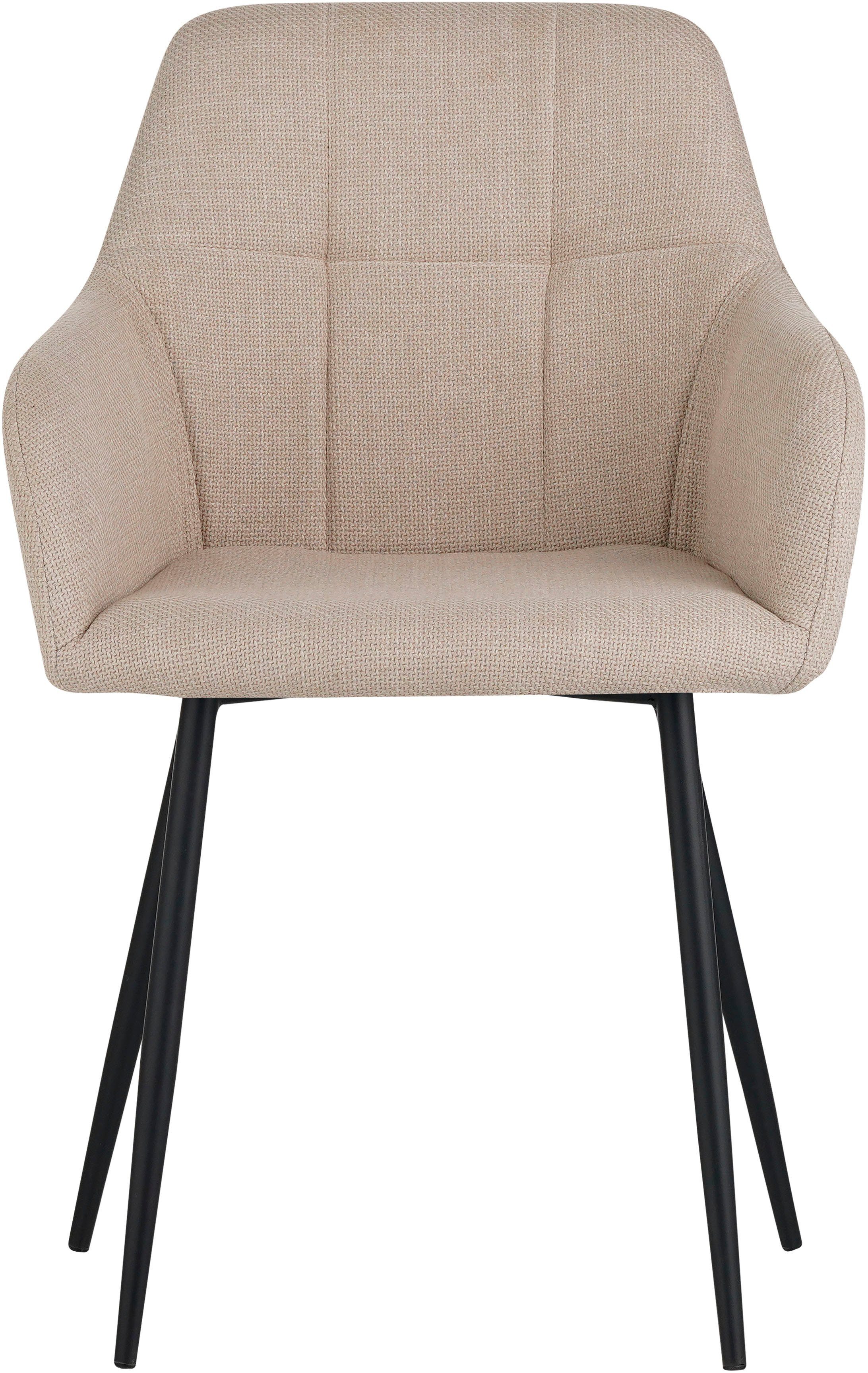 HELA Eetkamerstoel Hanna Schaalstoel, armleuningstoel, bekleding geweven stof (set, 2 stuks)