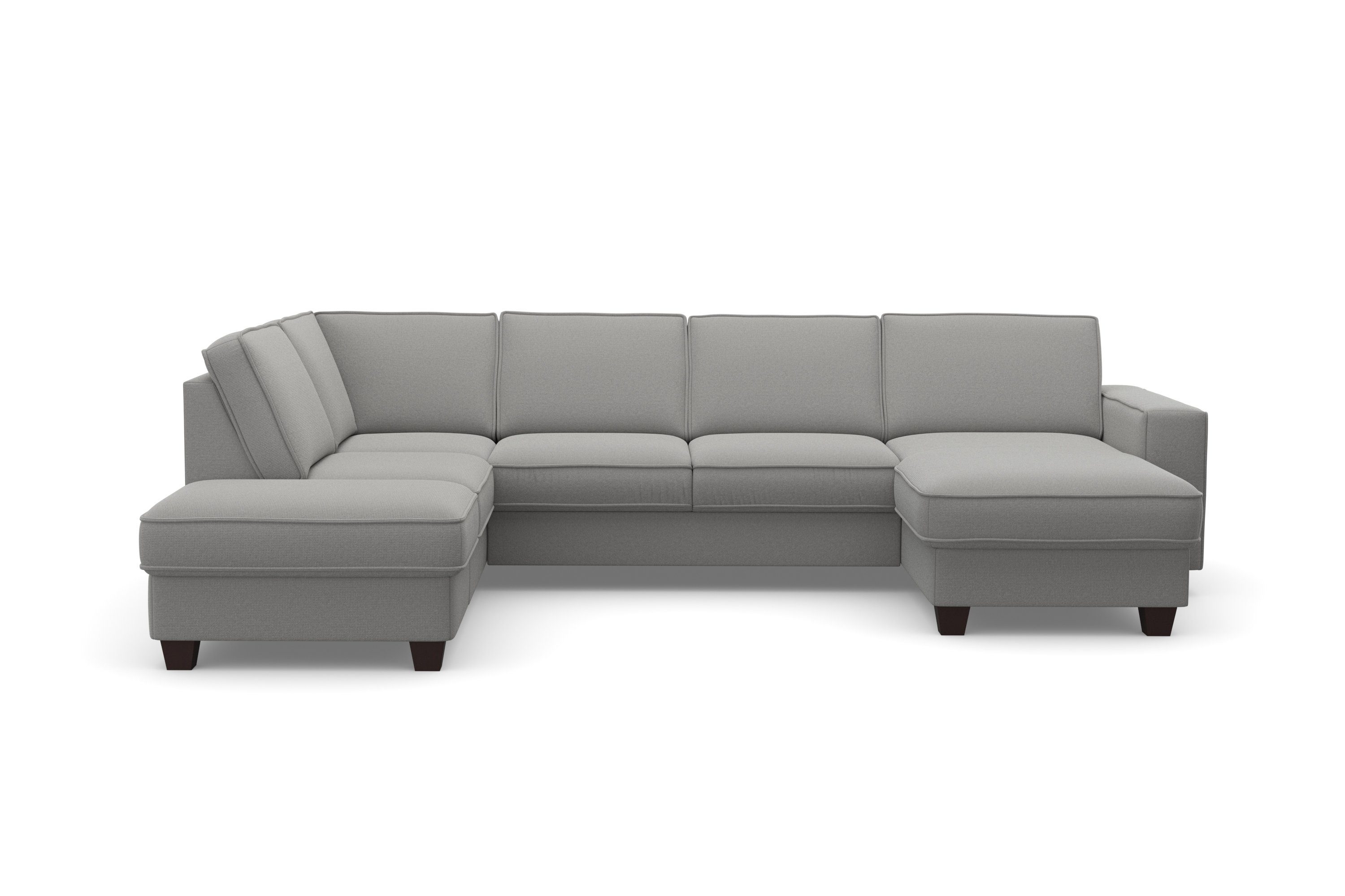 Home affaire Zithoek County U-model naar keuze ottomane links of rechts, met binnenveringsinterieur (3-delig) zilver(kleur), zithoeken, Breedte
