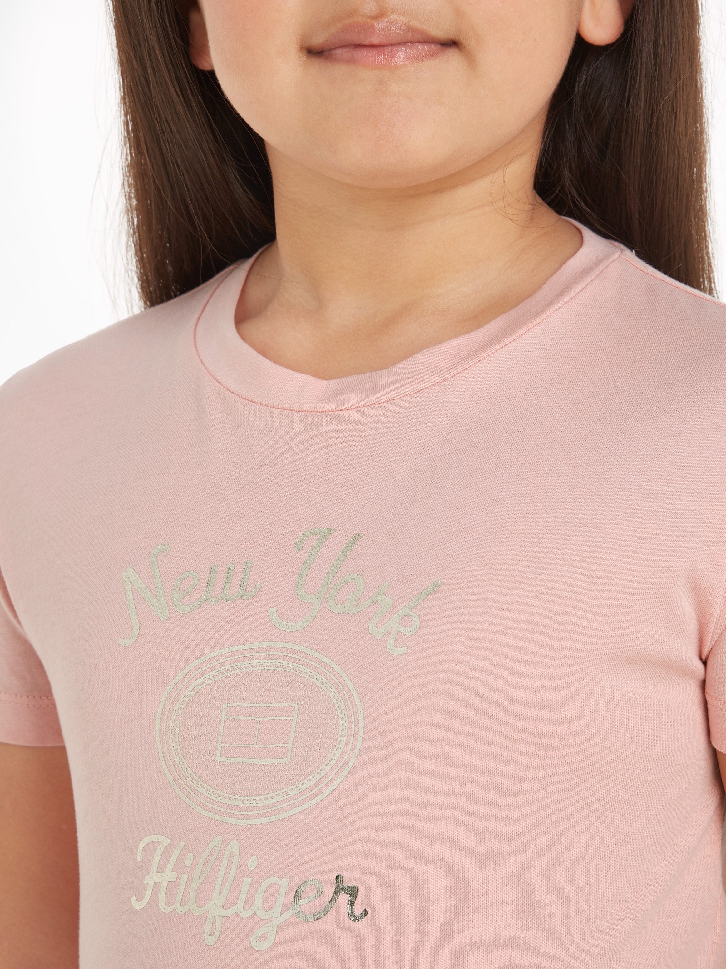 Tommy Hilfiger Shirt met korte mouwen HILFIGER NY FOIL REG TEE SS Kinderen tot 16 jaar met logo-opdruk