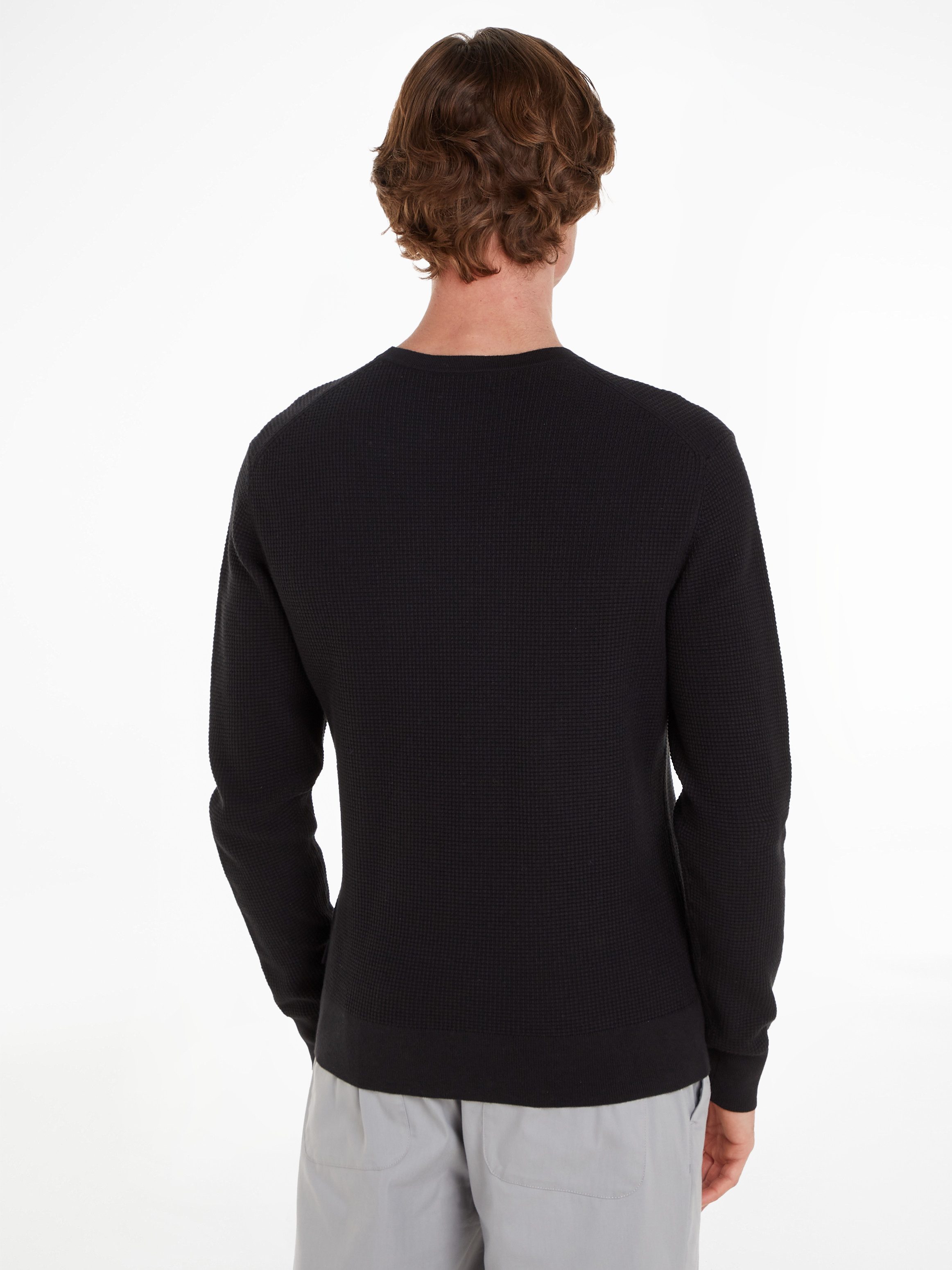 Calvin Klein Trui met ronde hals WAFFLE STRUCTURE SWEATER