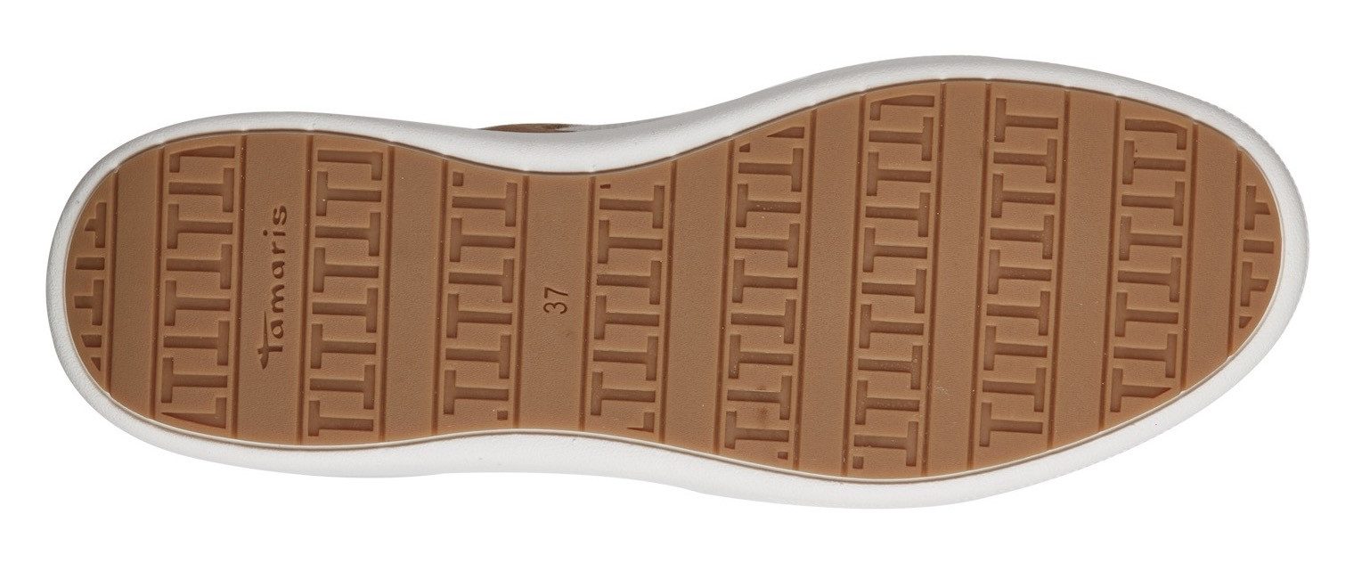 Tamaris Plateausneakers vrijetijdsschoen, lage schoen, veterschoen met contrastafwerkingen