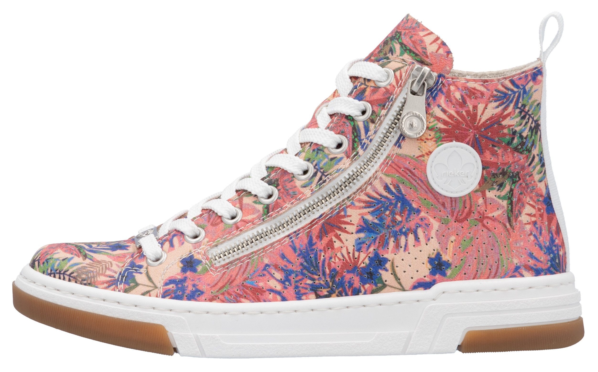 Rieker Sneakers high top sneaker, vrijetijdsschoen, veterschoen met plateauzool