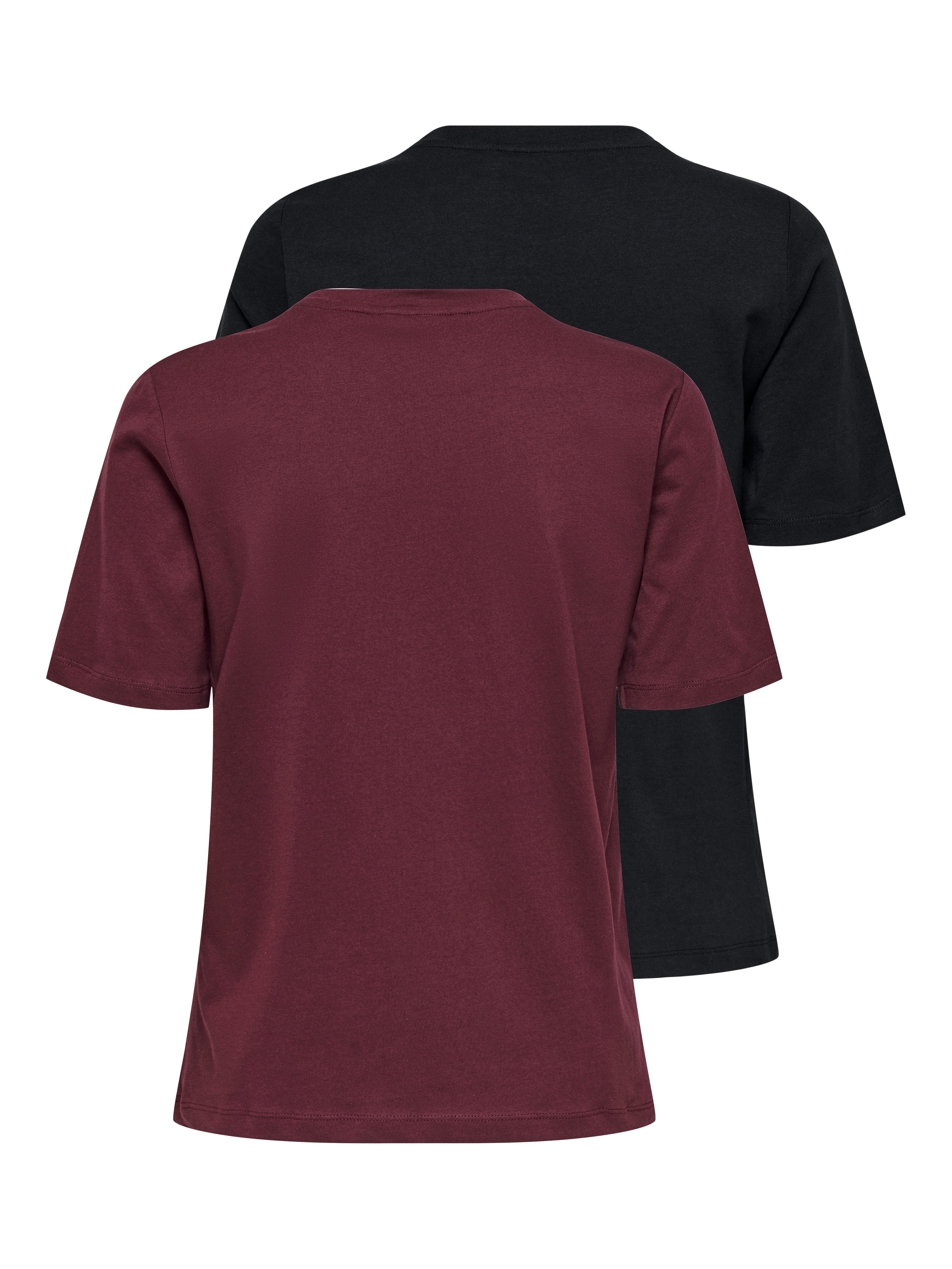 Only Shirt met korte mouwen ONLONLY – Duopack t-shirts voor dagelijks gebruik en vrije tijd (set, 2-delig)